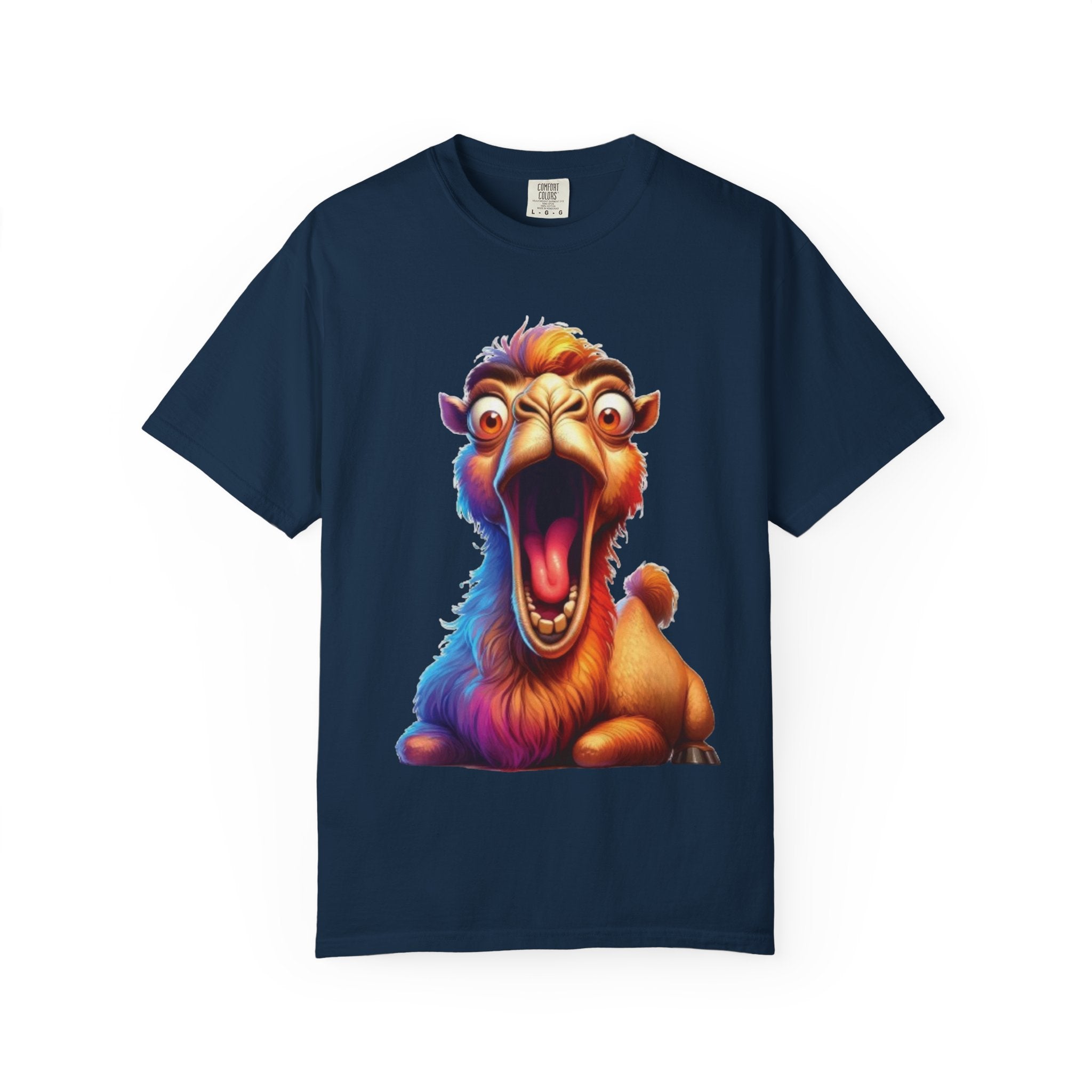 Hilarious Screaming Camel Cartoon – Desert Chaos Meme T-Shirt