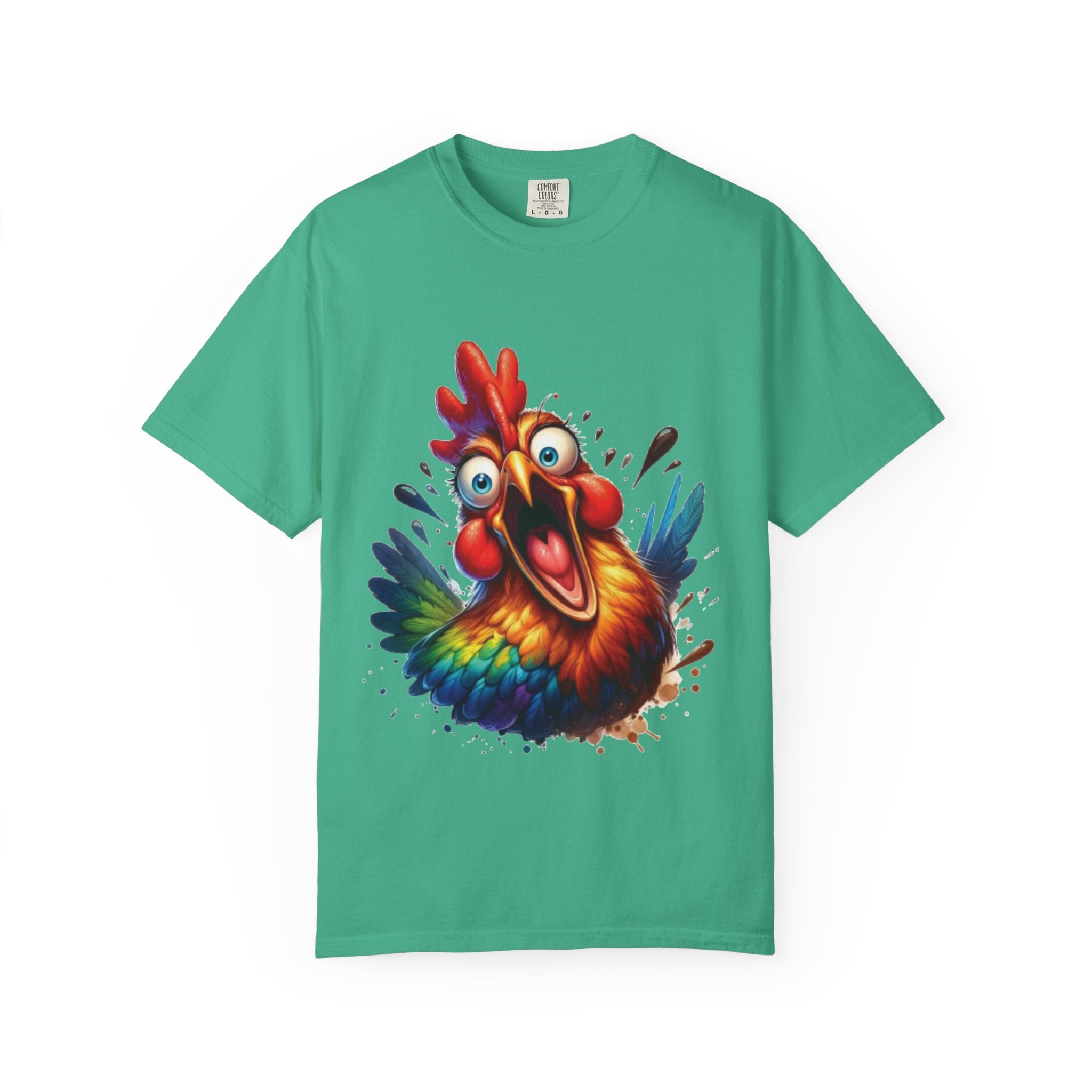 Hilarious Screaming Chicken – Chaotic Poultry Panic Meme T-Shirt