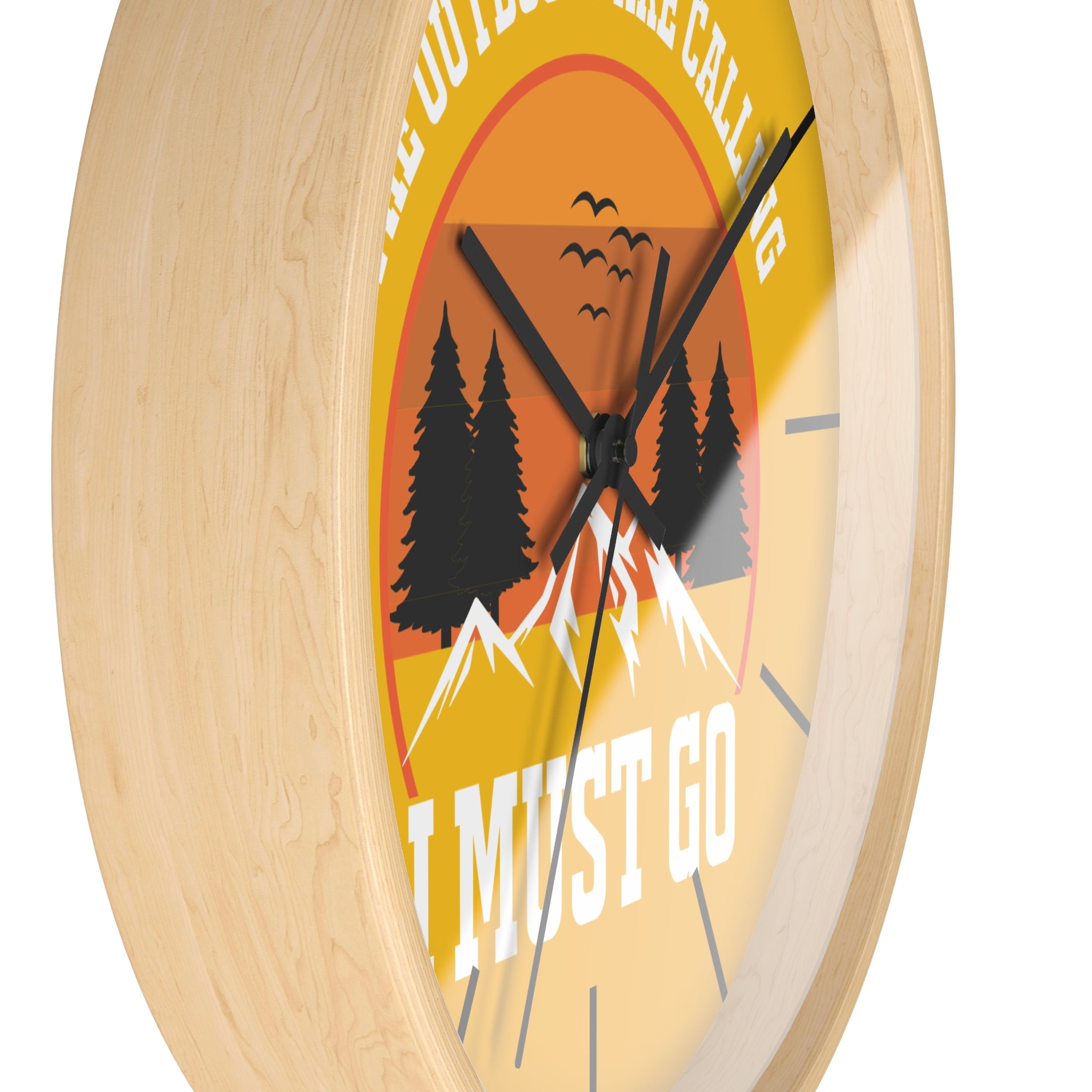 The Outdoors Are Calling I Must Go Wall Clock - Inspiring Nature Scene Decor