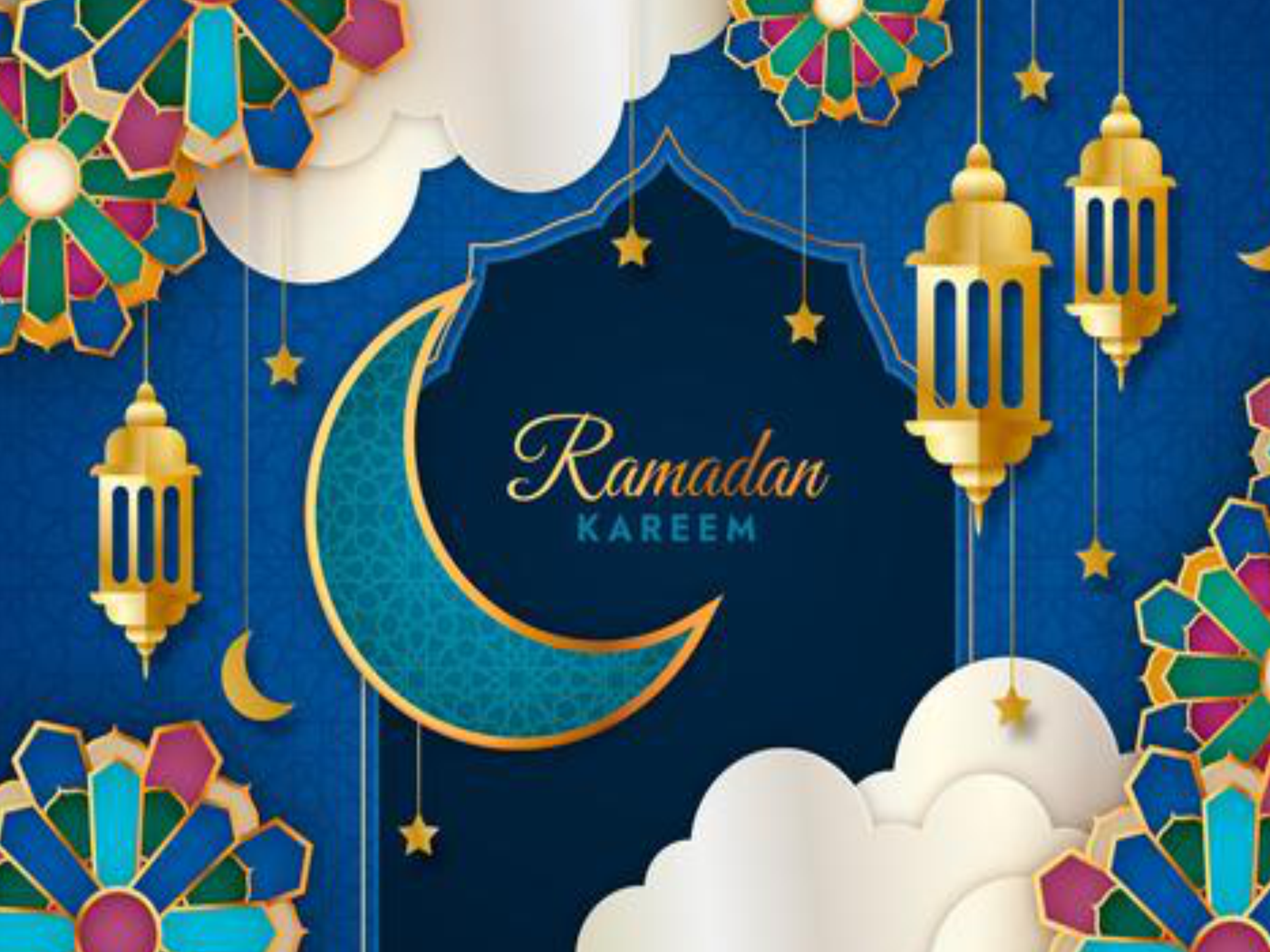 Elegant Islamic Theme Ramadan Kareem Ceramic Tile – Spiritual Ramadan Wall Art