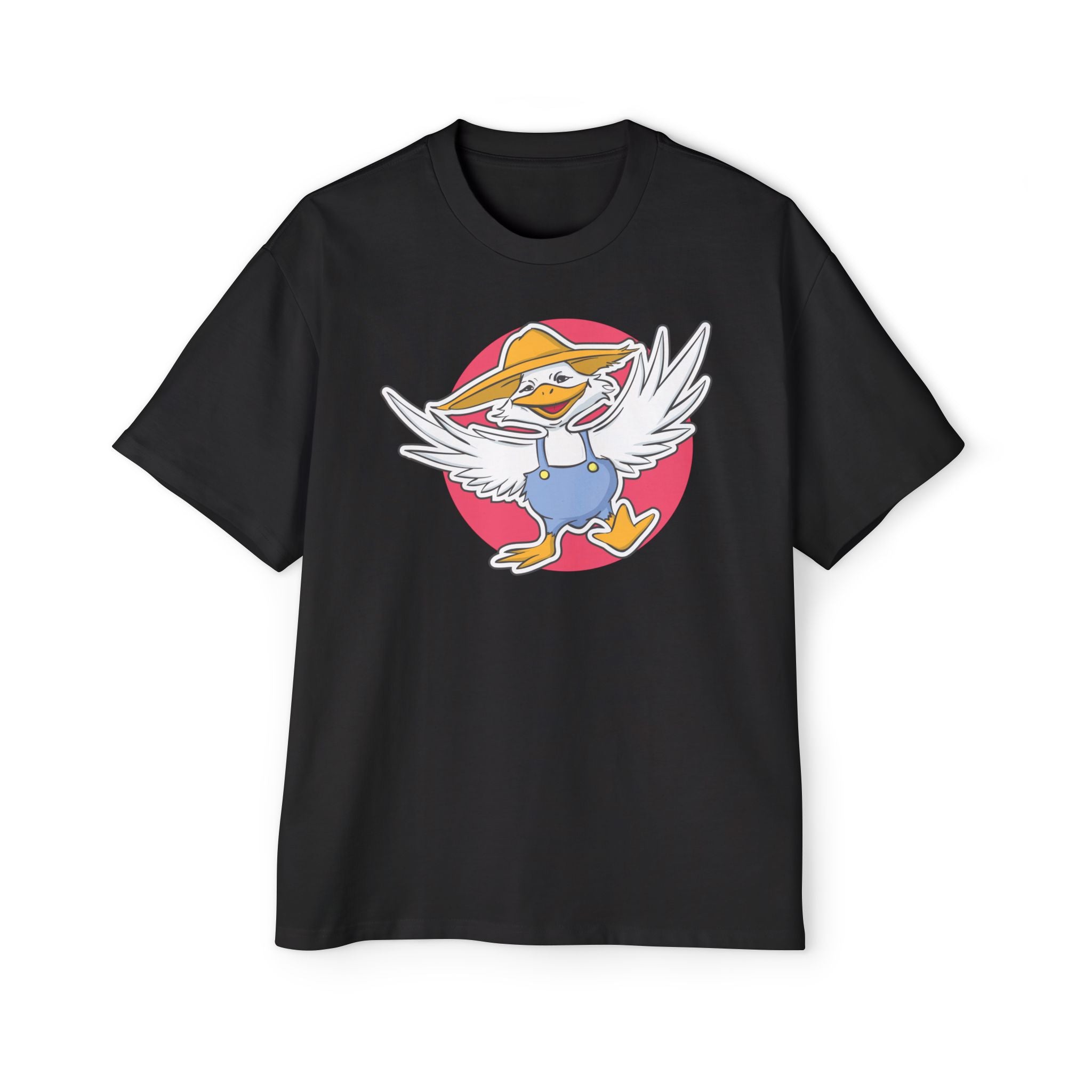 Smiling Duck with Cap T-Shirt – Cute Cartoon Graphic Tee