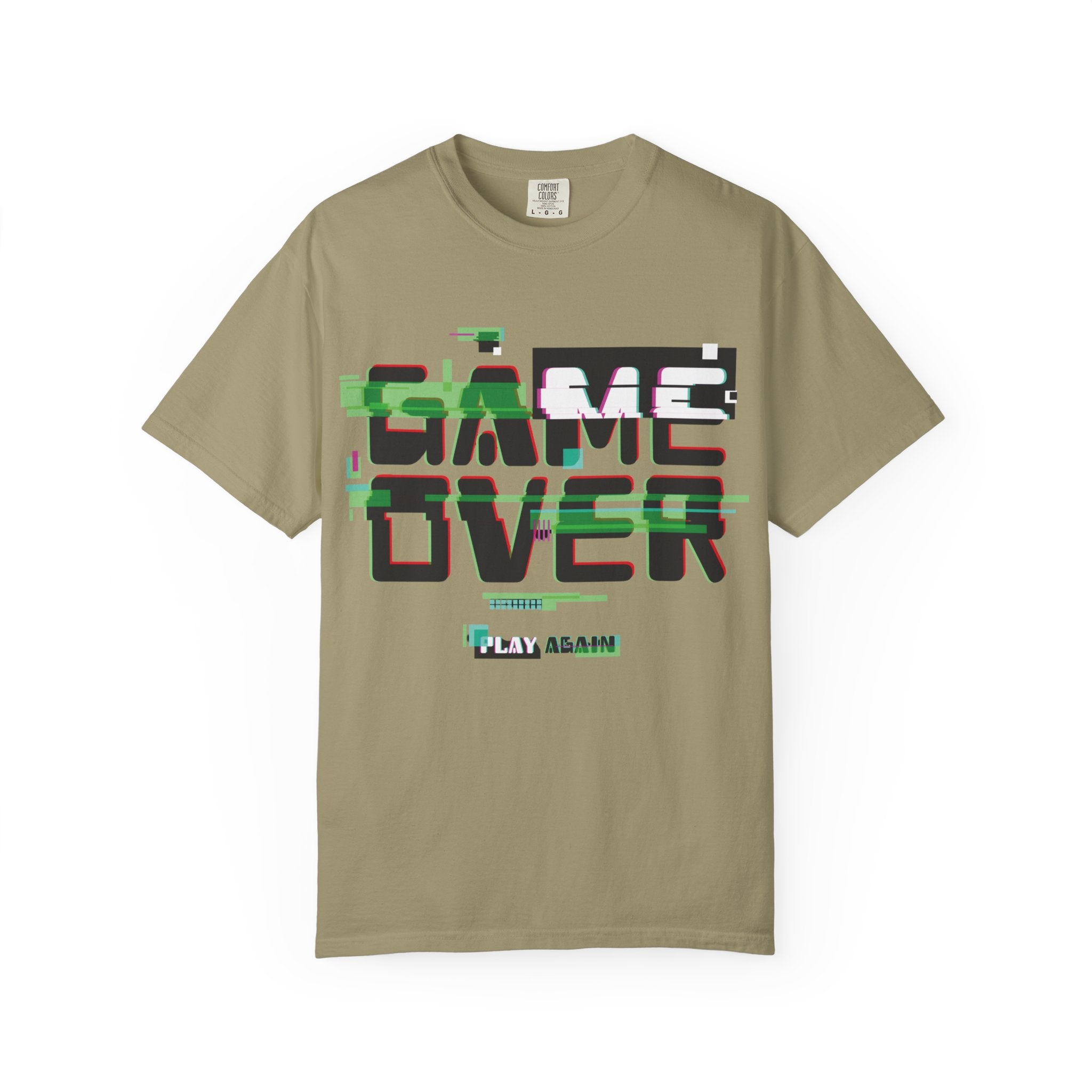 Game Over T-Shirt | Retro Gaming Graphic Tee with Digital Glitch Art