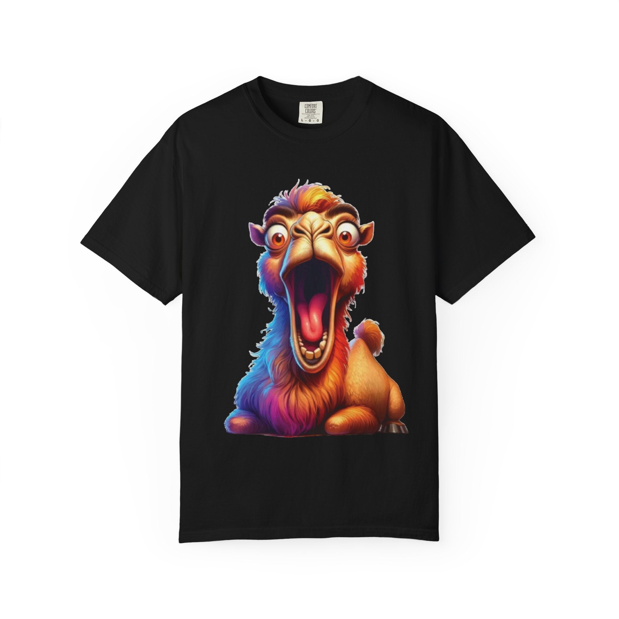 Hilarious Screaming Camel Cartoon – Desert Chaos Meme T-Shirt