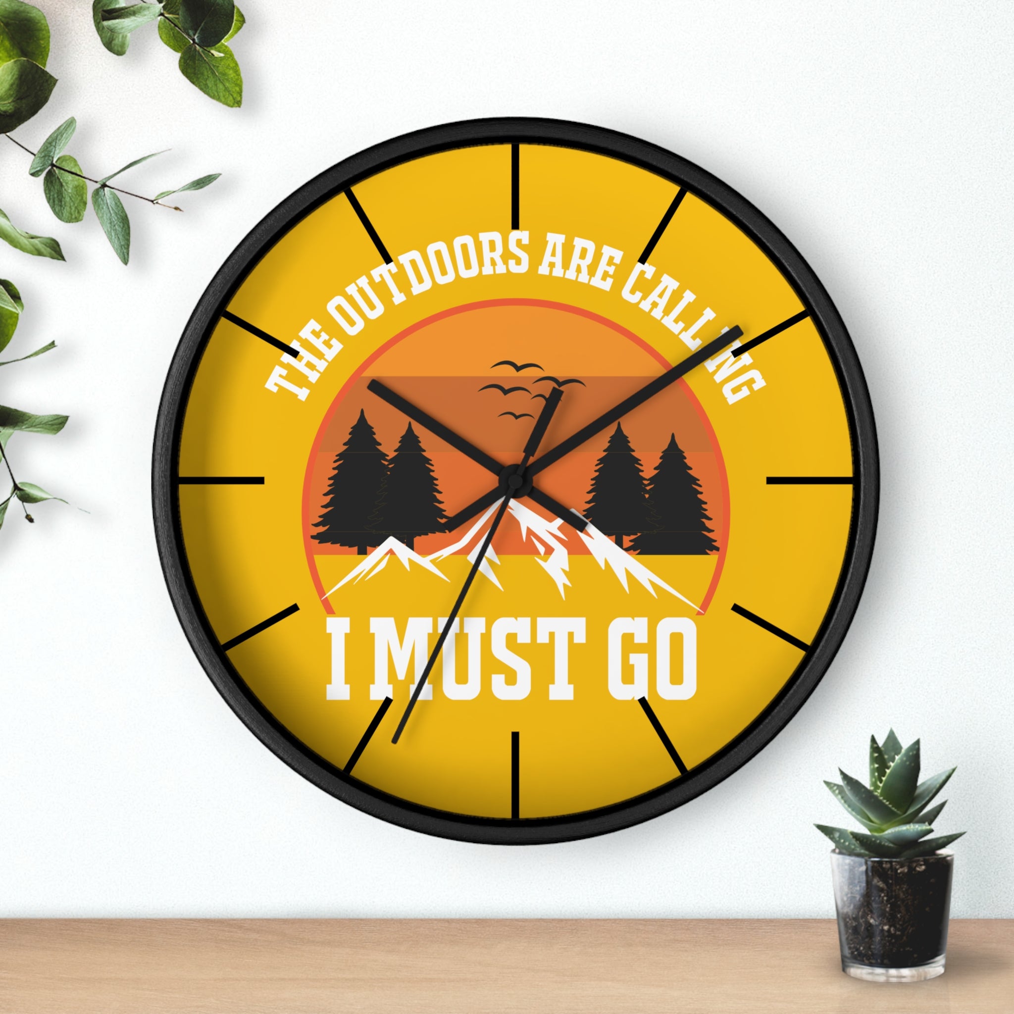 The Outdoors Are Calling I Must Go Wall Clock - Inspiring Nature Scene Decor