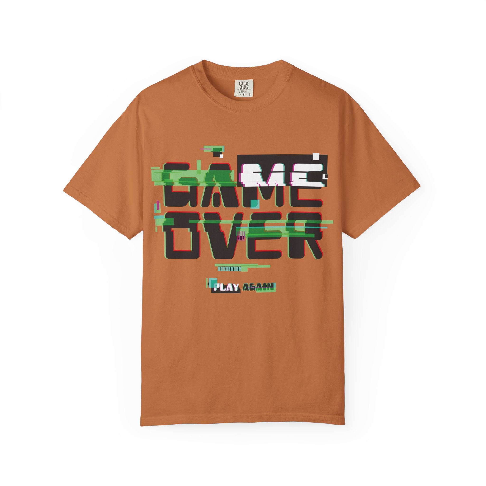 Game Over T-Shirt | Retro Gaming Graphic Tee with Digital Glitch Art