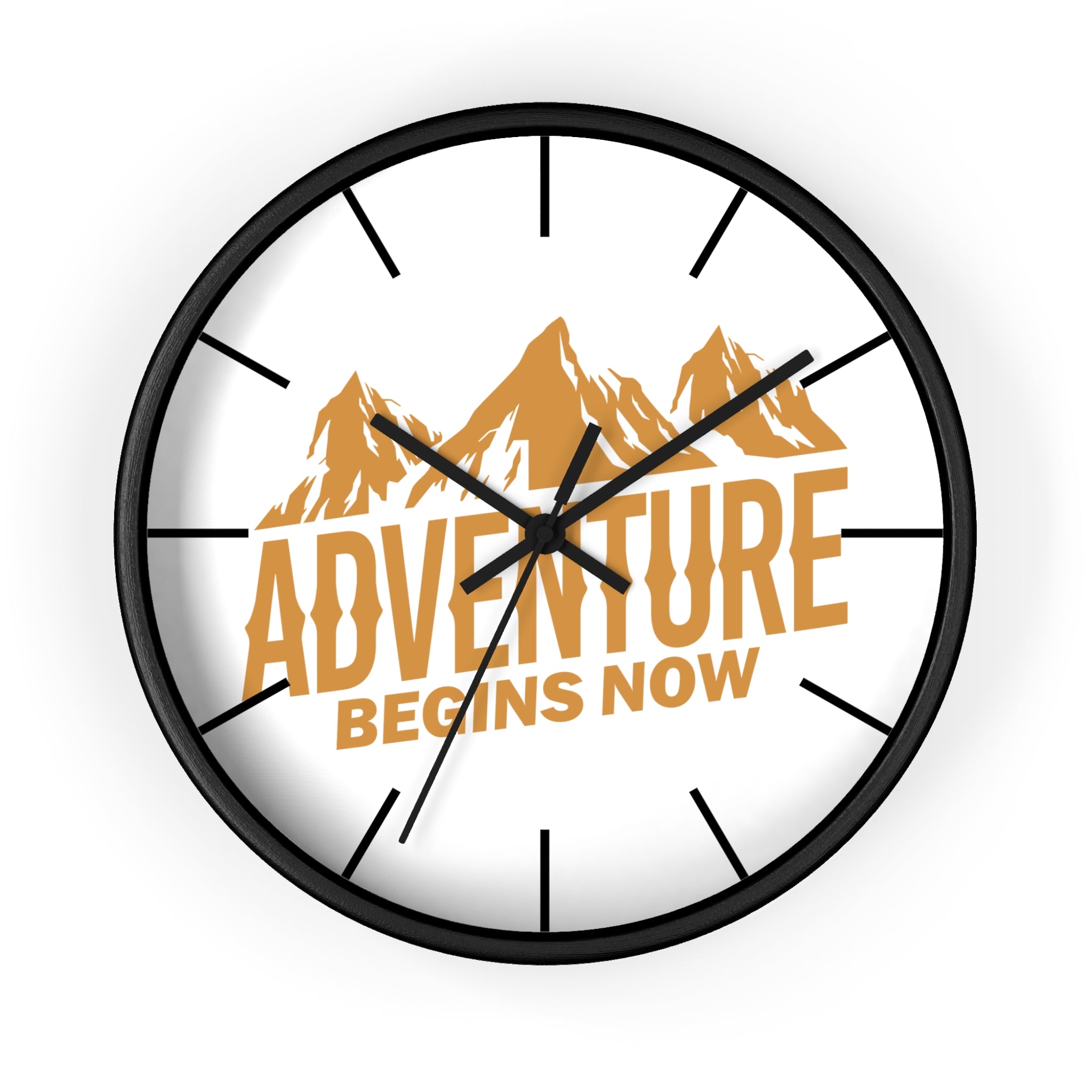 Adventure Begins Now Wall Clock - Inspirational Home Decor for Adventure Lovers