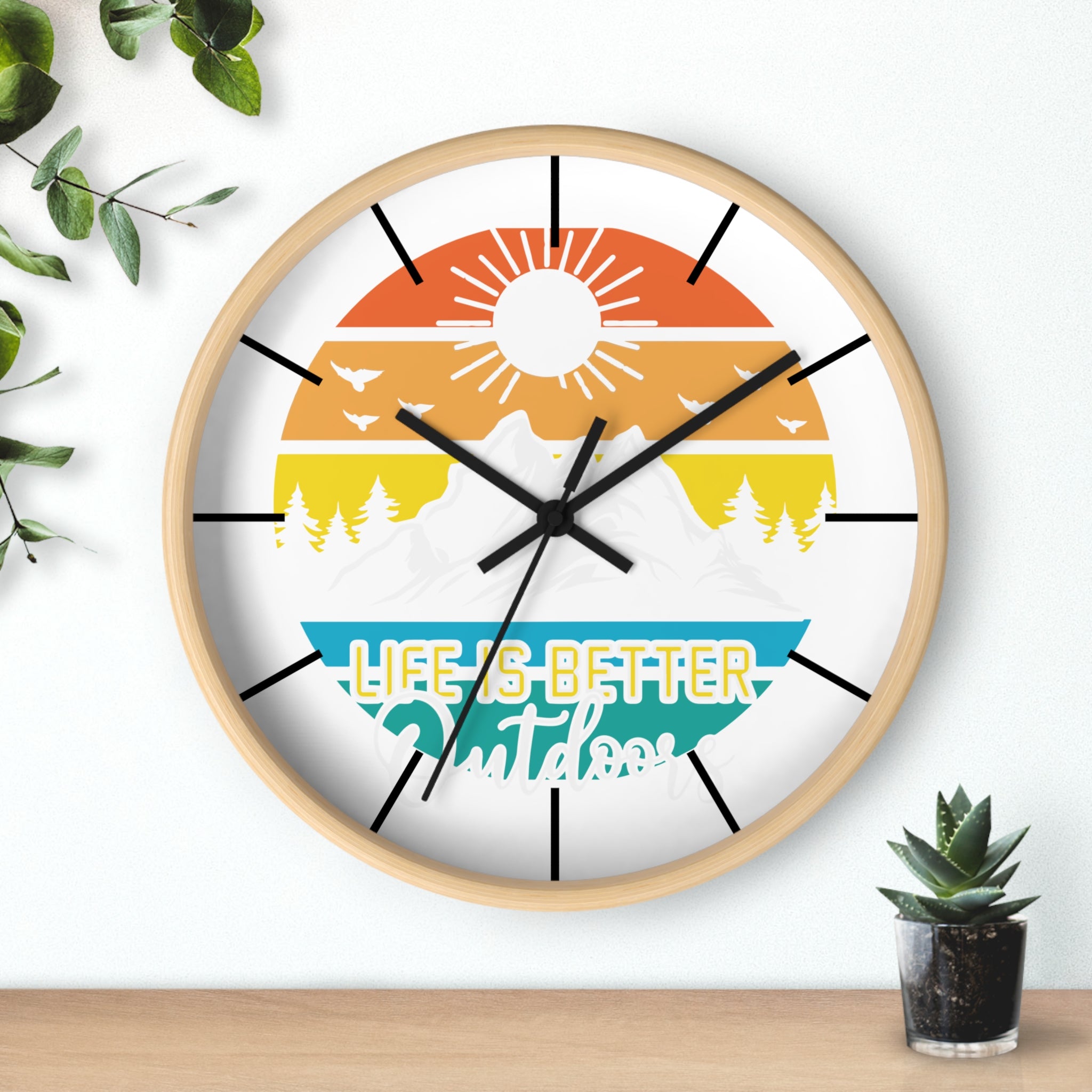 Life is Better Outdoors Wall Clock - Inspirational Home Decor for Nature Lovers