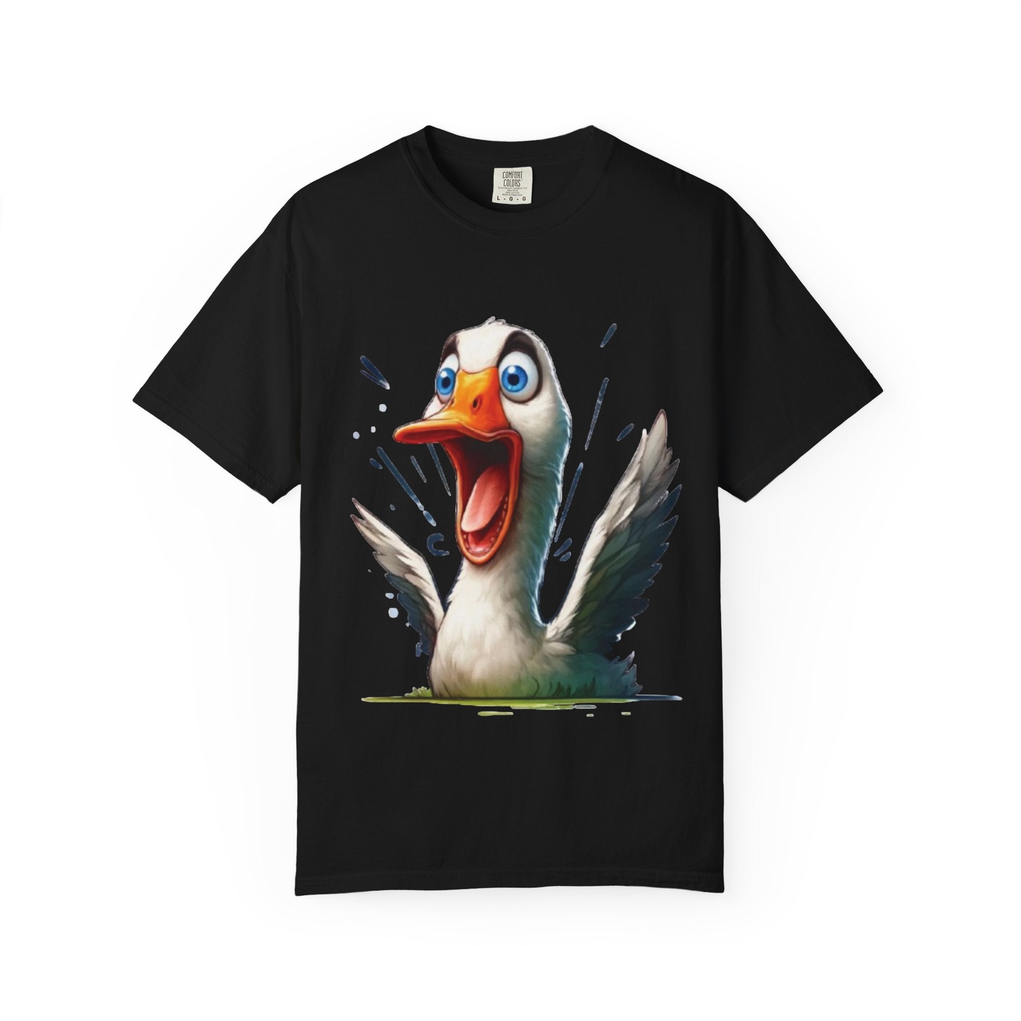 Hilarious Screaming Swan Cartoon – Graphic Tee for Meme Lovers