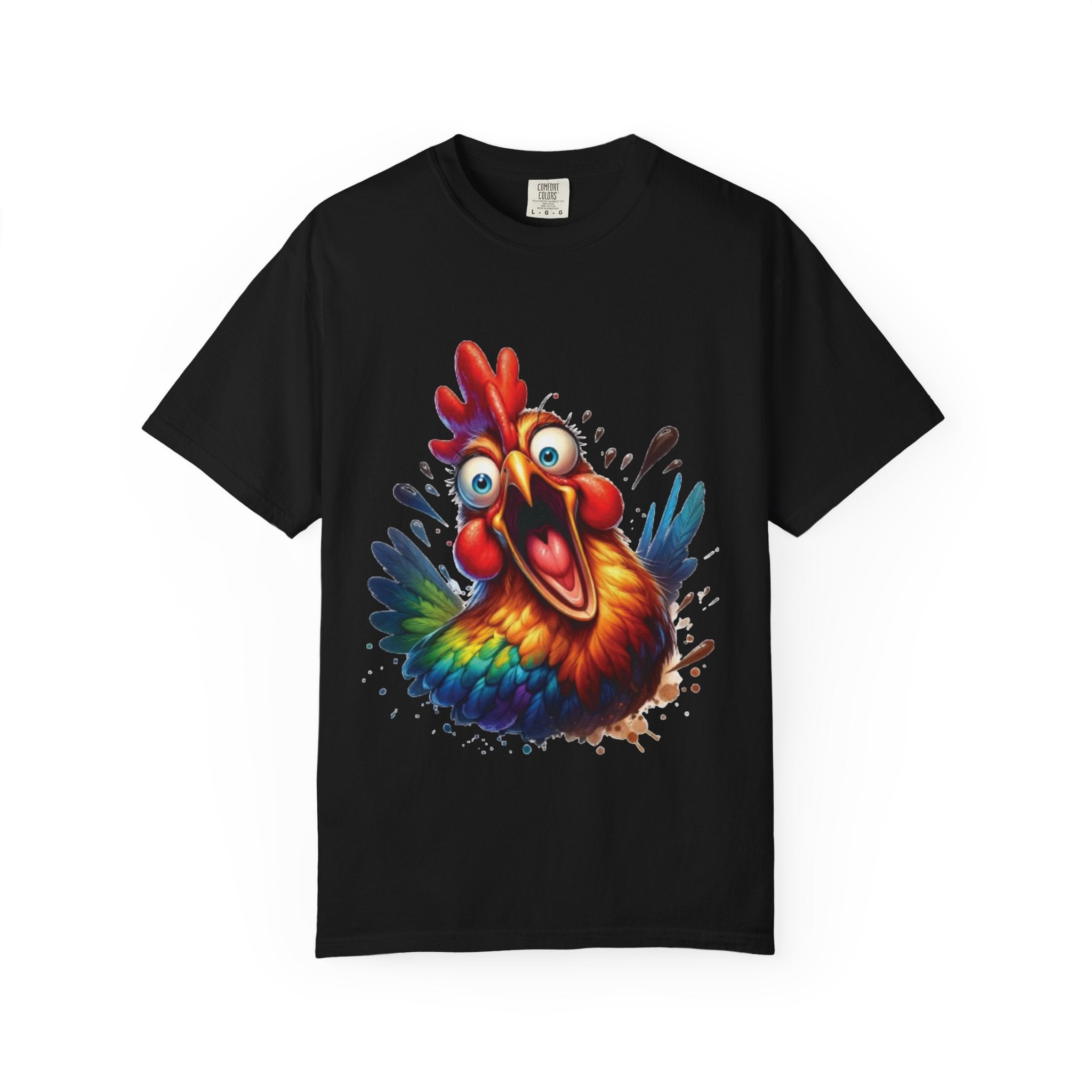 Hilarious Screaming Chicken – Chaotic Poultry Panic Meme T-Shirt