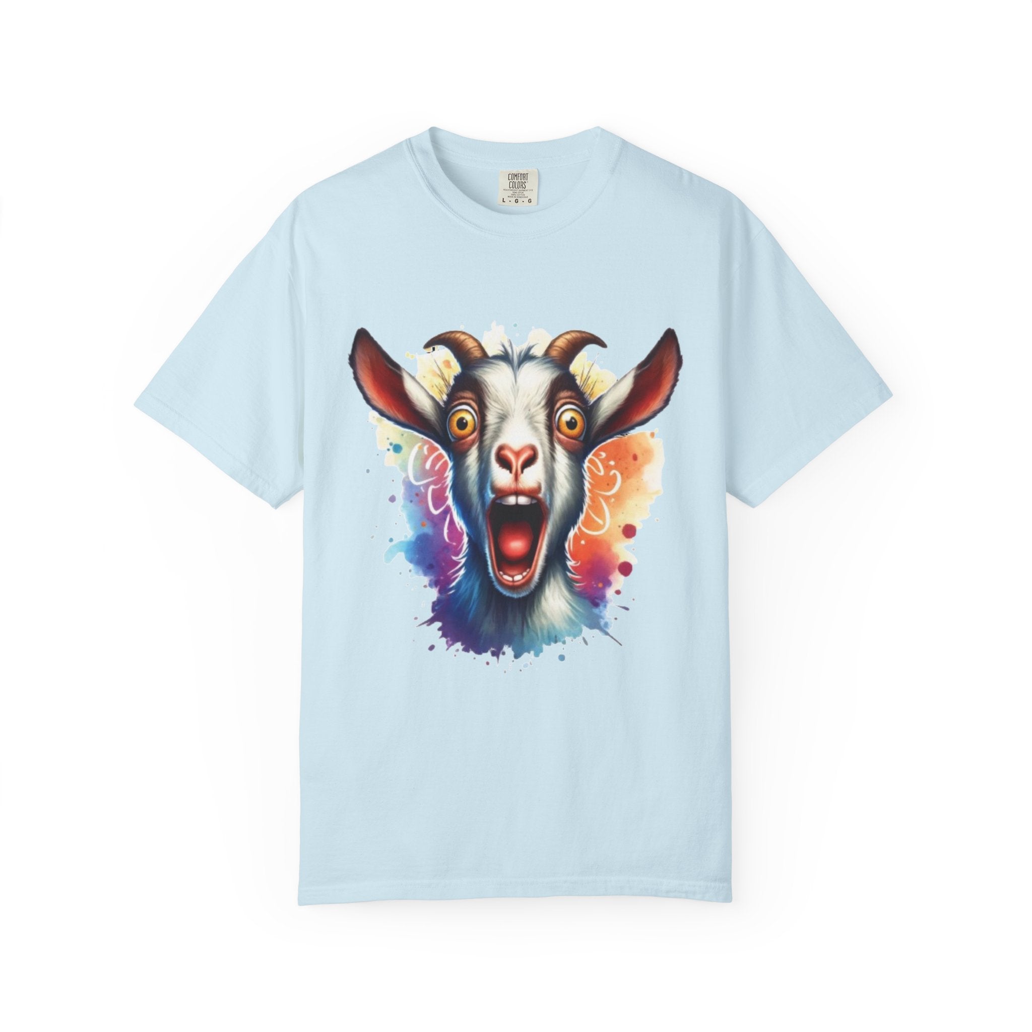 Crazy Goat Cartoon Design – Fun & Whimsical T-Shirt Graphic