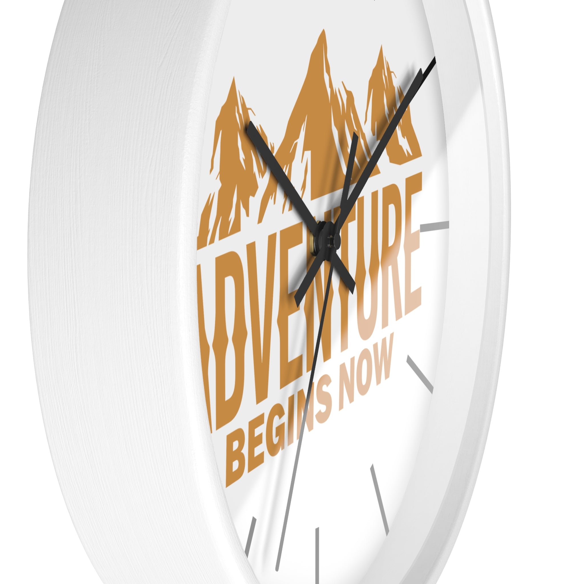 Adventure Begins Now Wall Clock - Inspirational Home Decor for Adventure Lovers