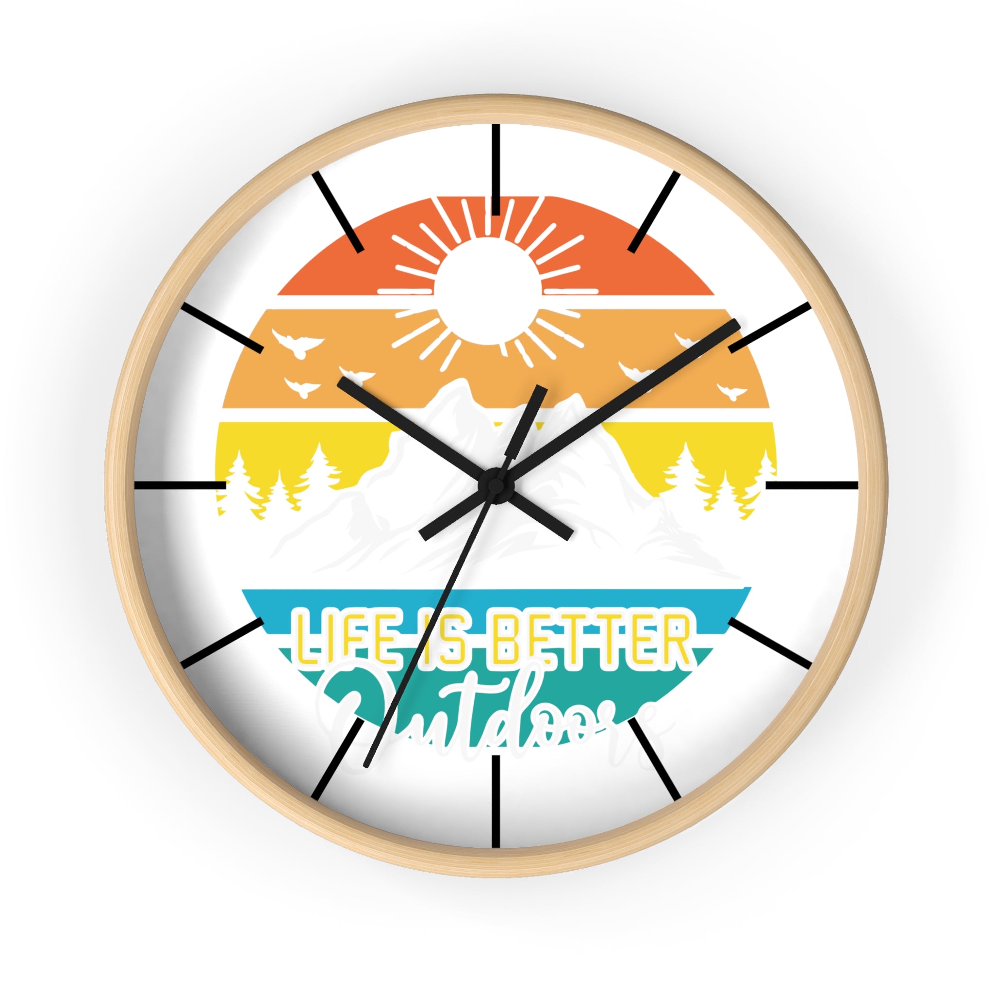 Life is Better Outdoors Wall Clock - Inspirational Home Decor for Nature Lovers