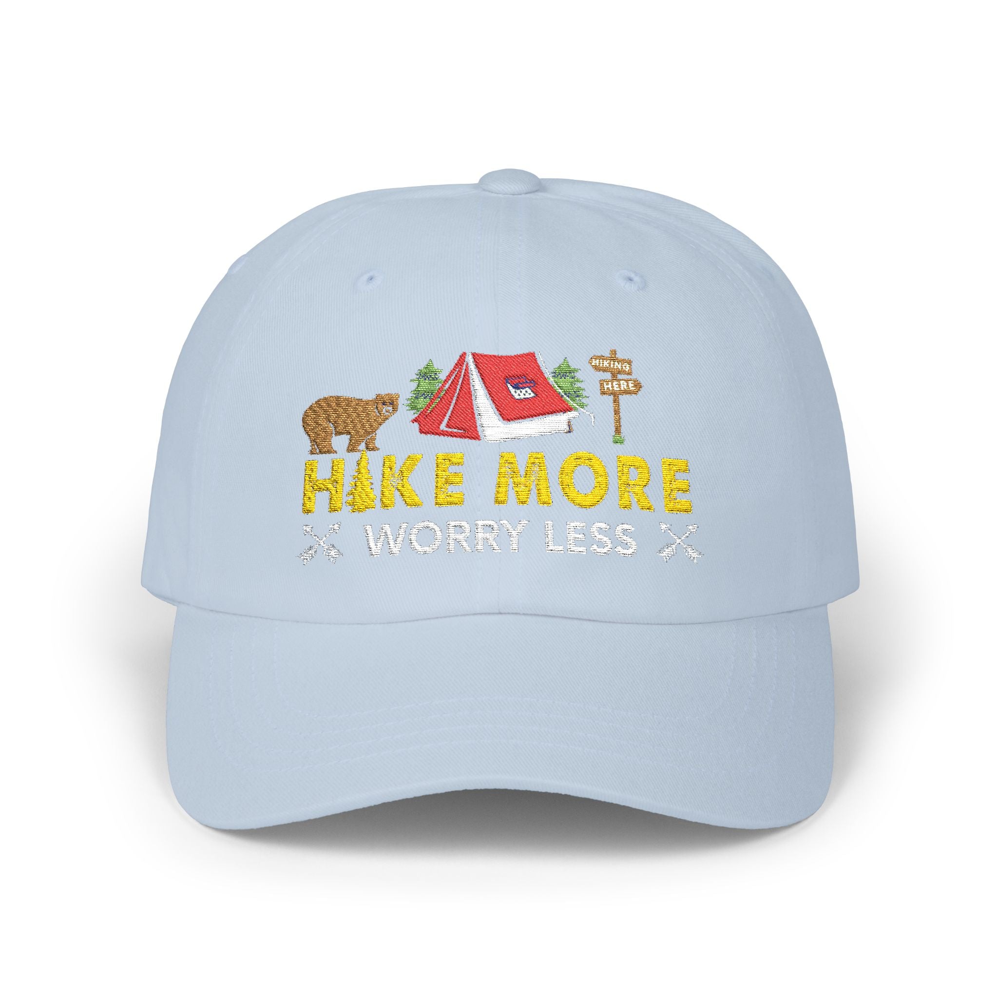 Hike More Worry Less Camping Hat - Outdoor Adventure Cap