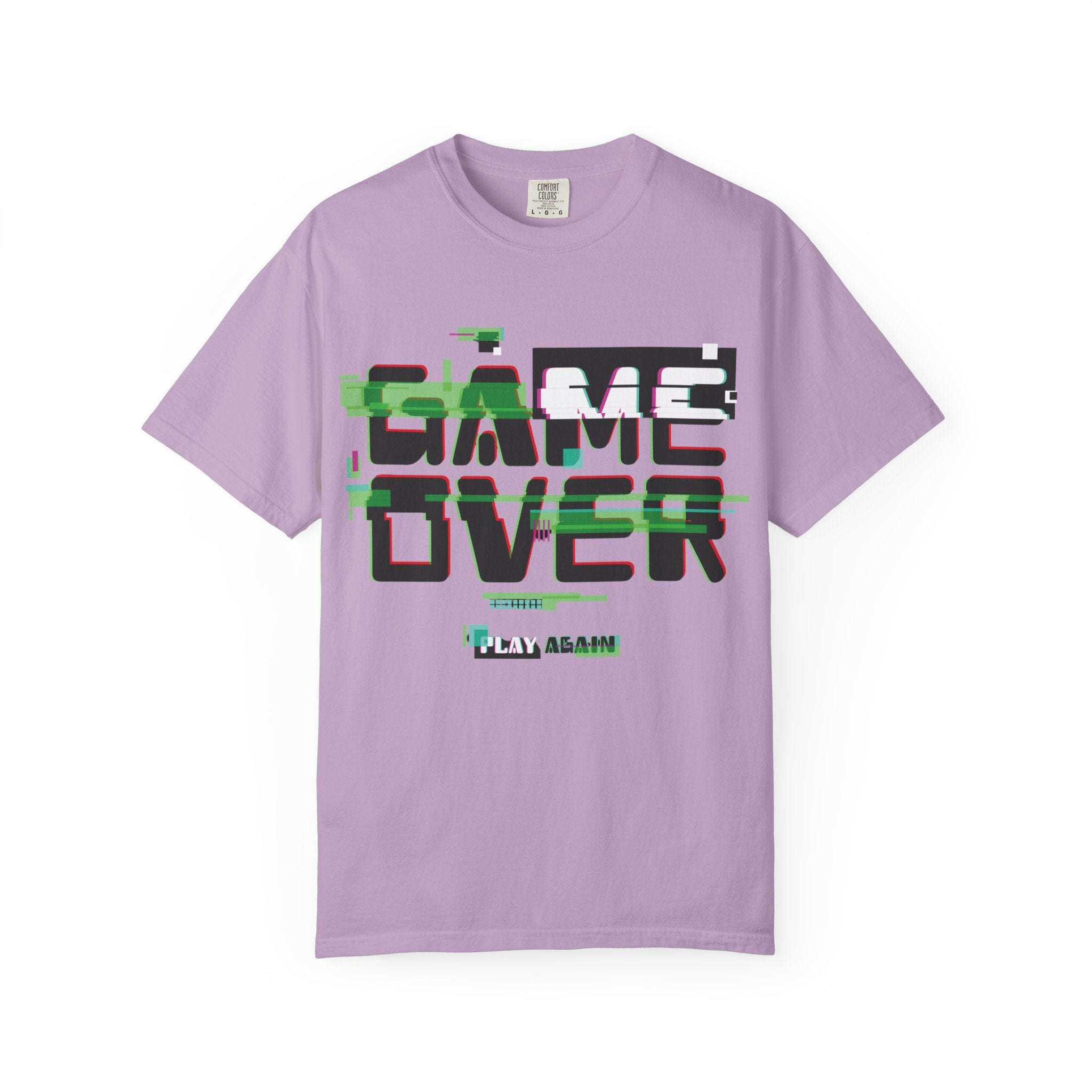 Game Over T-Shirt | Retro Gaming Graphic Tee with Digital Glitch Art
