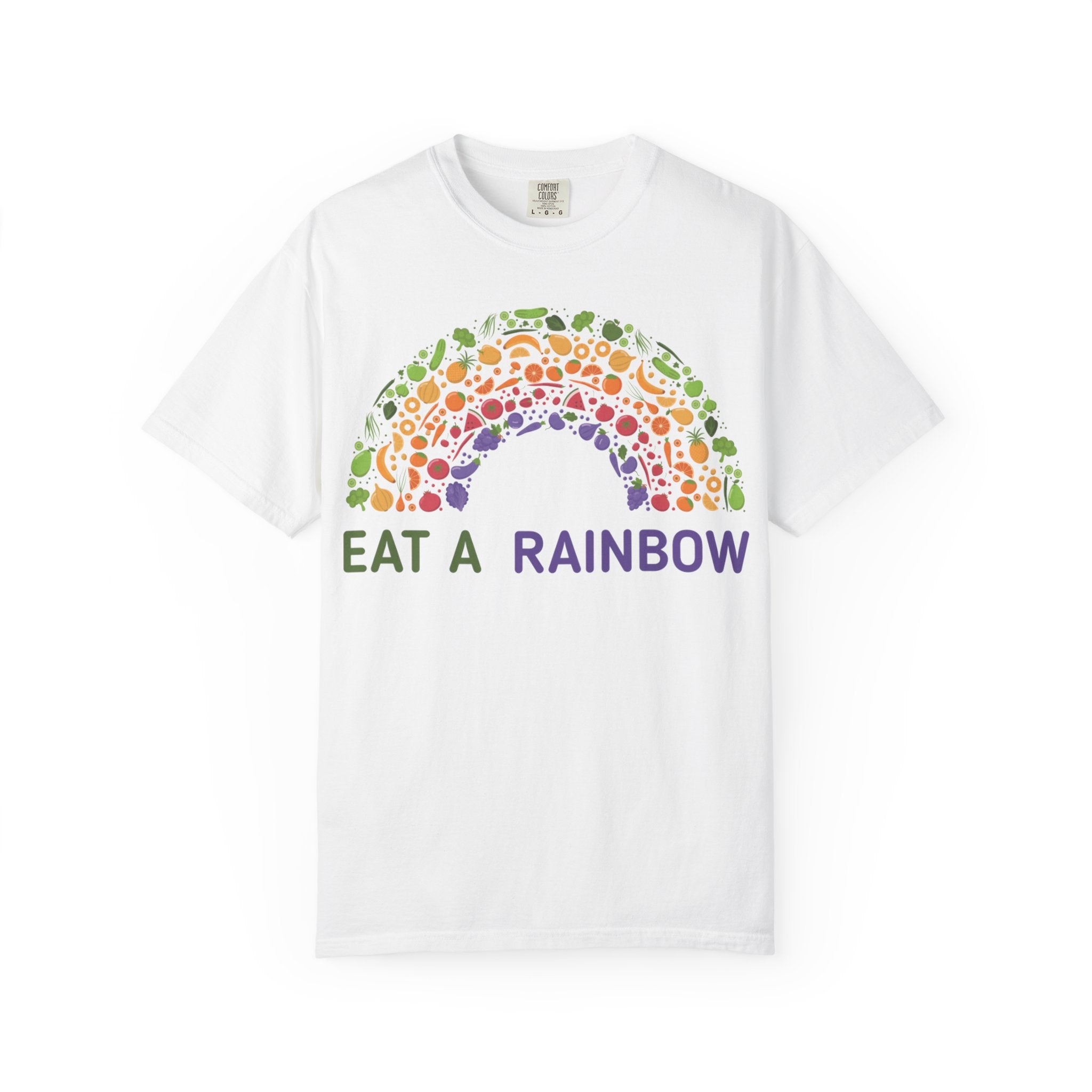Eat a Rainbow Fruits and Veggies T-Shirt - Healthy Food Tee