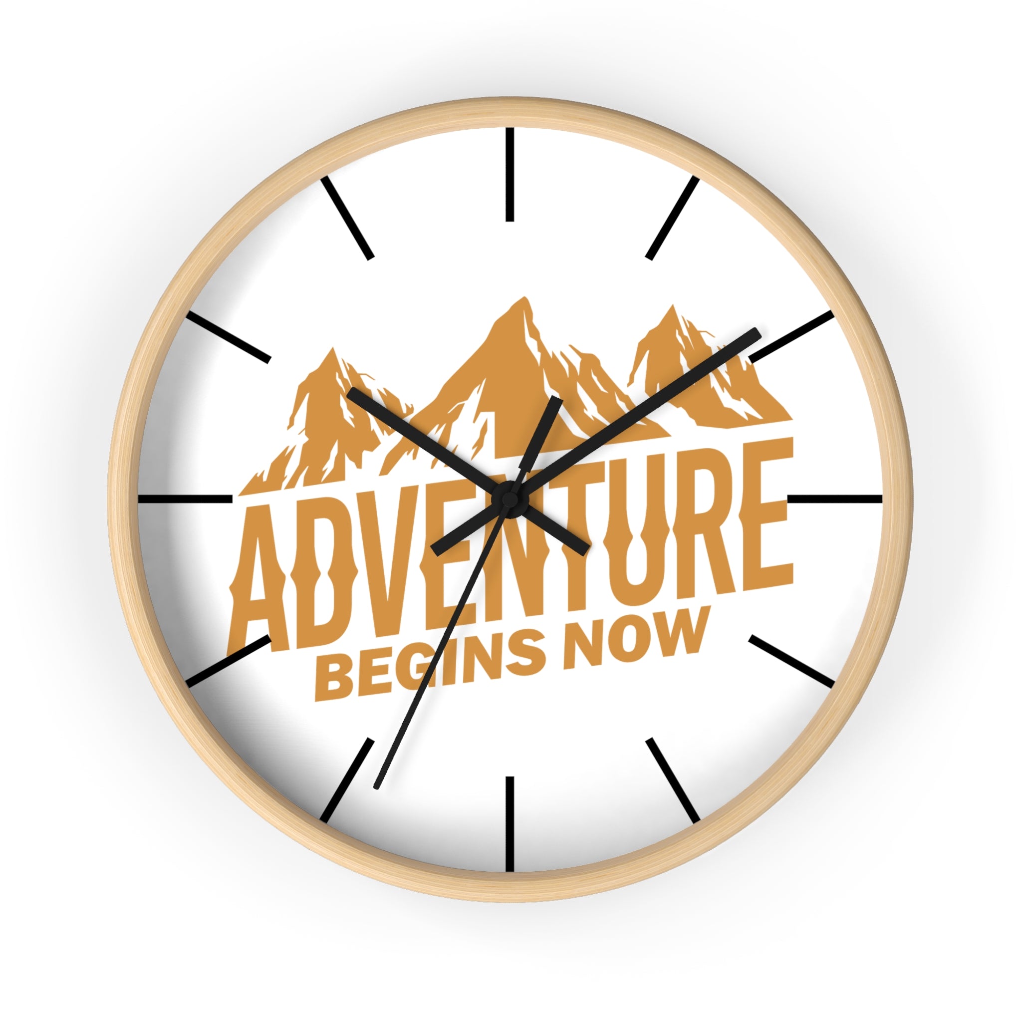 Adventure Begins Now Wall Clock - Inspirational Home Decor for Adventure Lovers