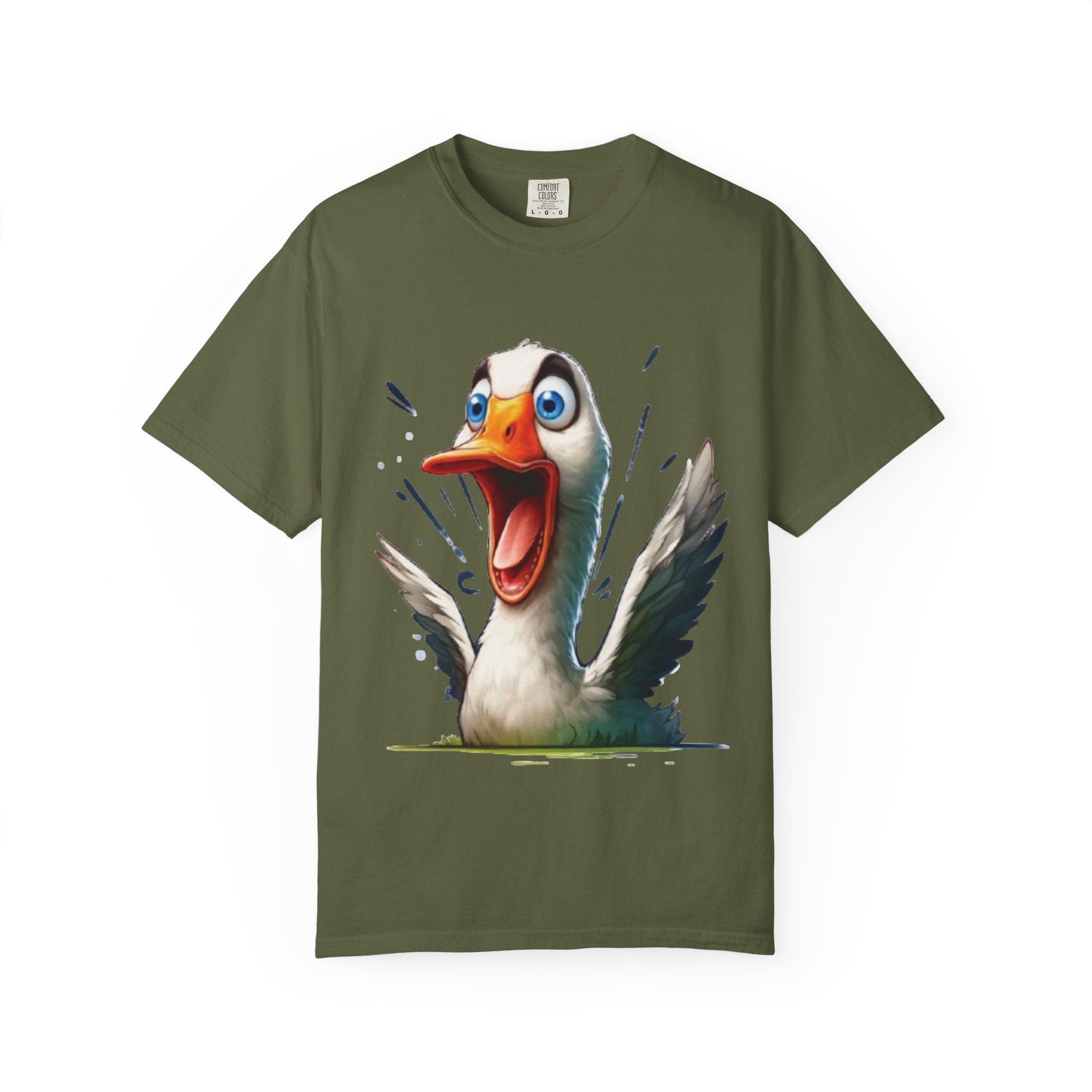 Hilarious Screaming Swan Cartoon – Graphic Tee for Meme Lovers
