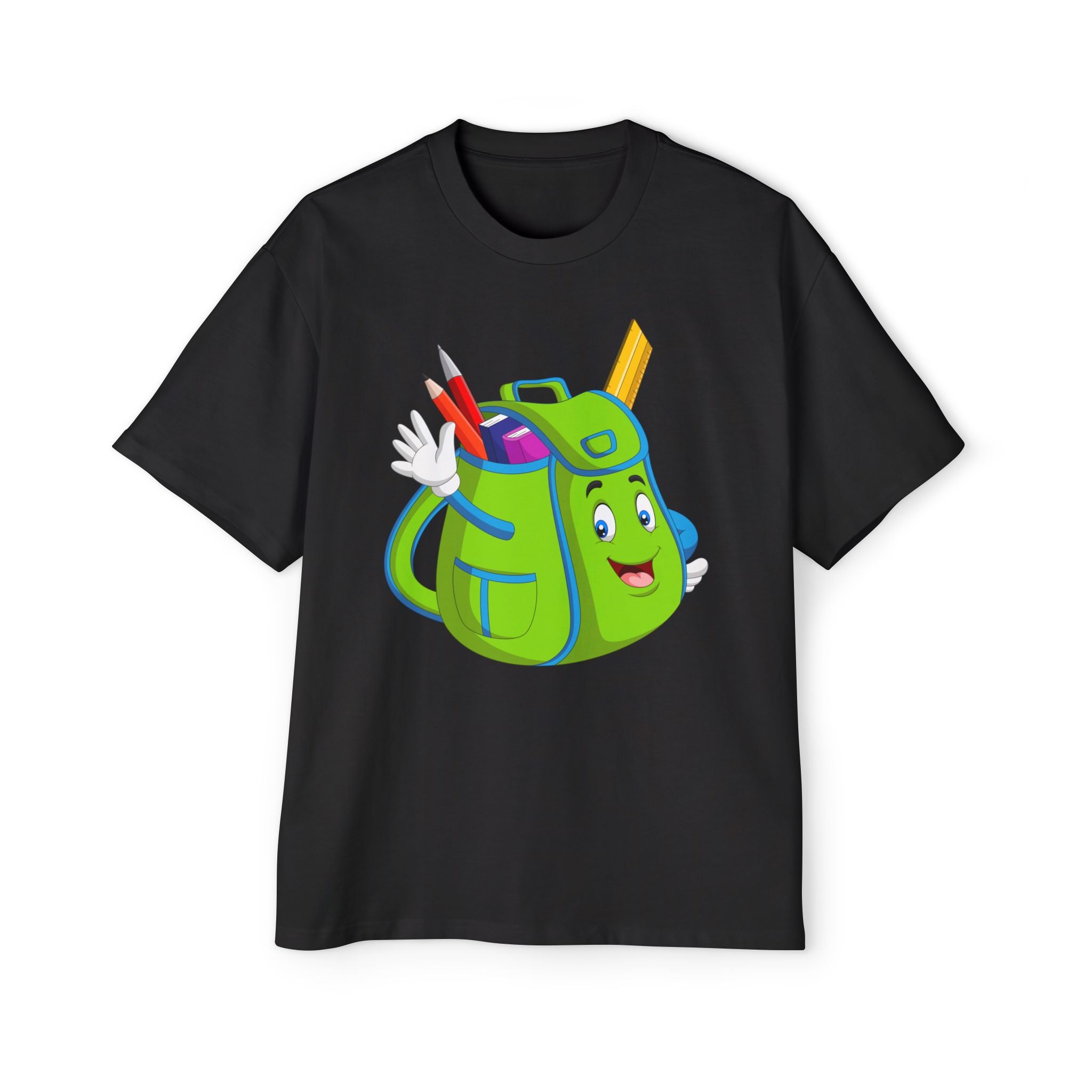 Happy School Bag T-Shirt – Cute & Funny Cartoon Design