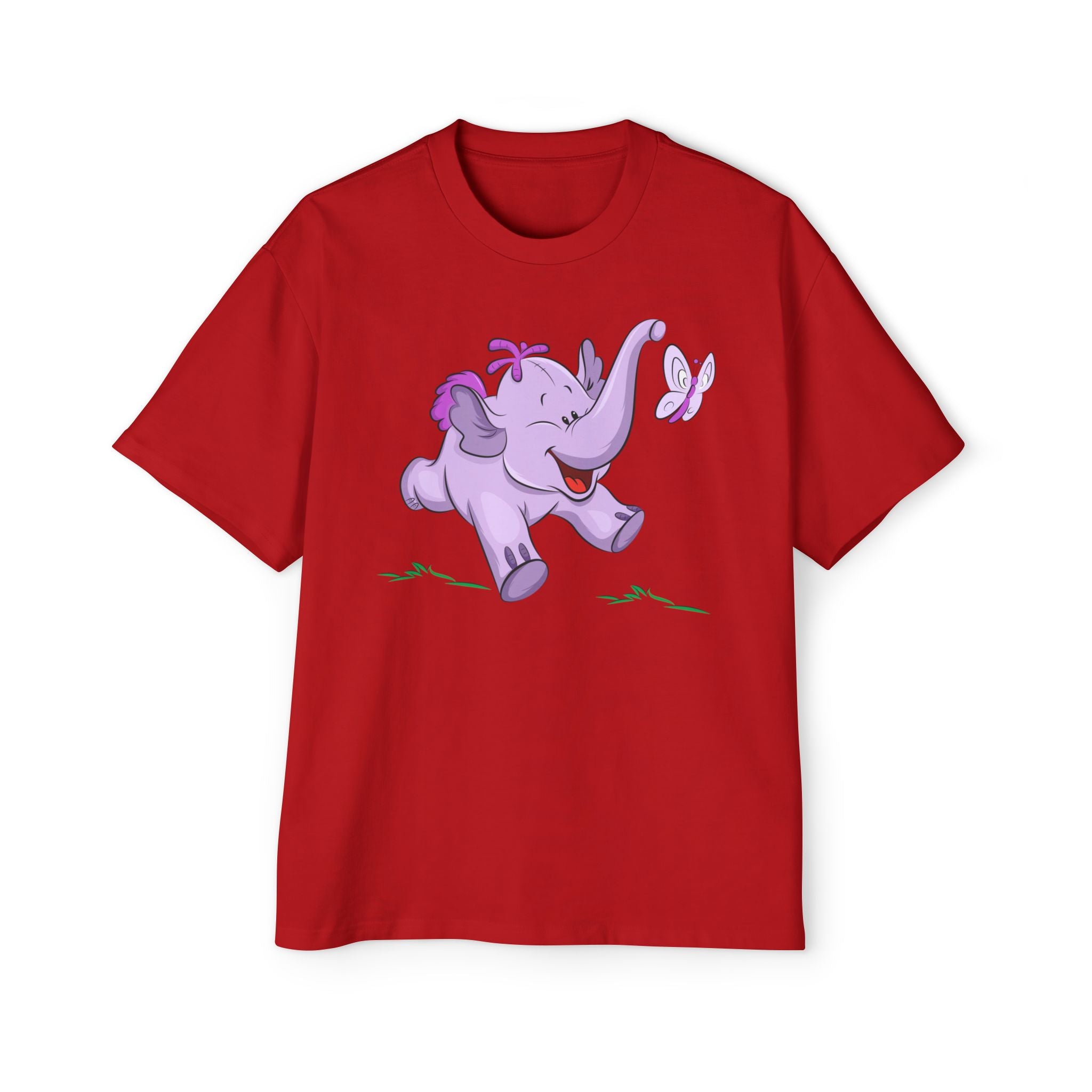 Happy Baby Elephant with Butterfly Cartoon T-Shirt