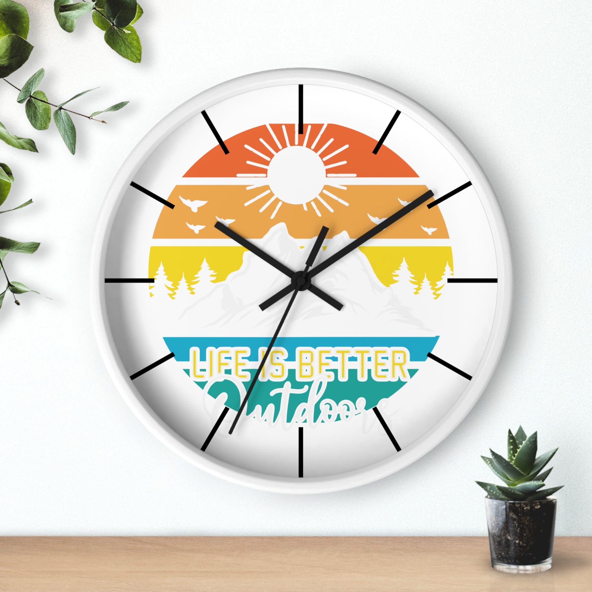 Life is Better Outdoors Wall Clock - Inspirational Home Decor for Nature Lovers