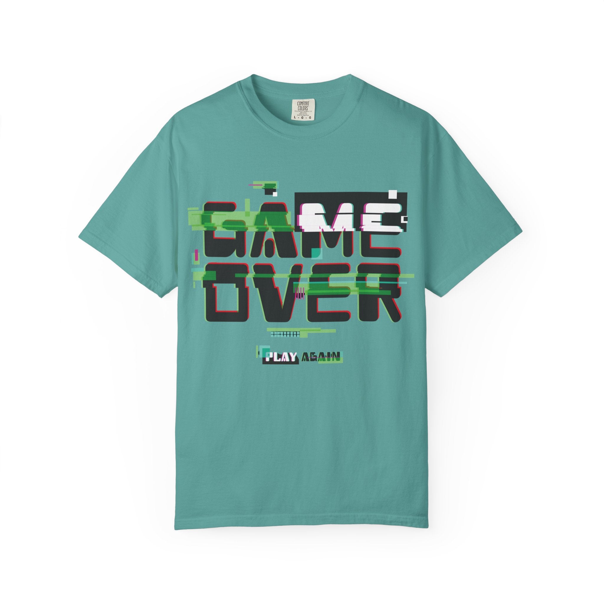 Game Over T-Shirt | Retro Gaming Graphic Tee with Digital Glitch Art