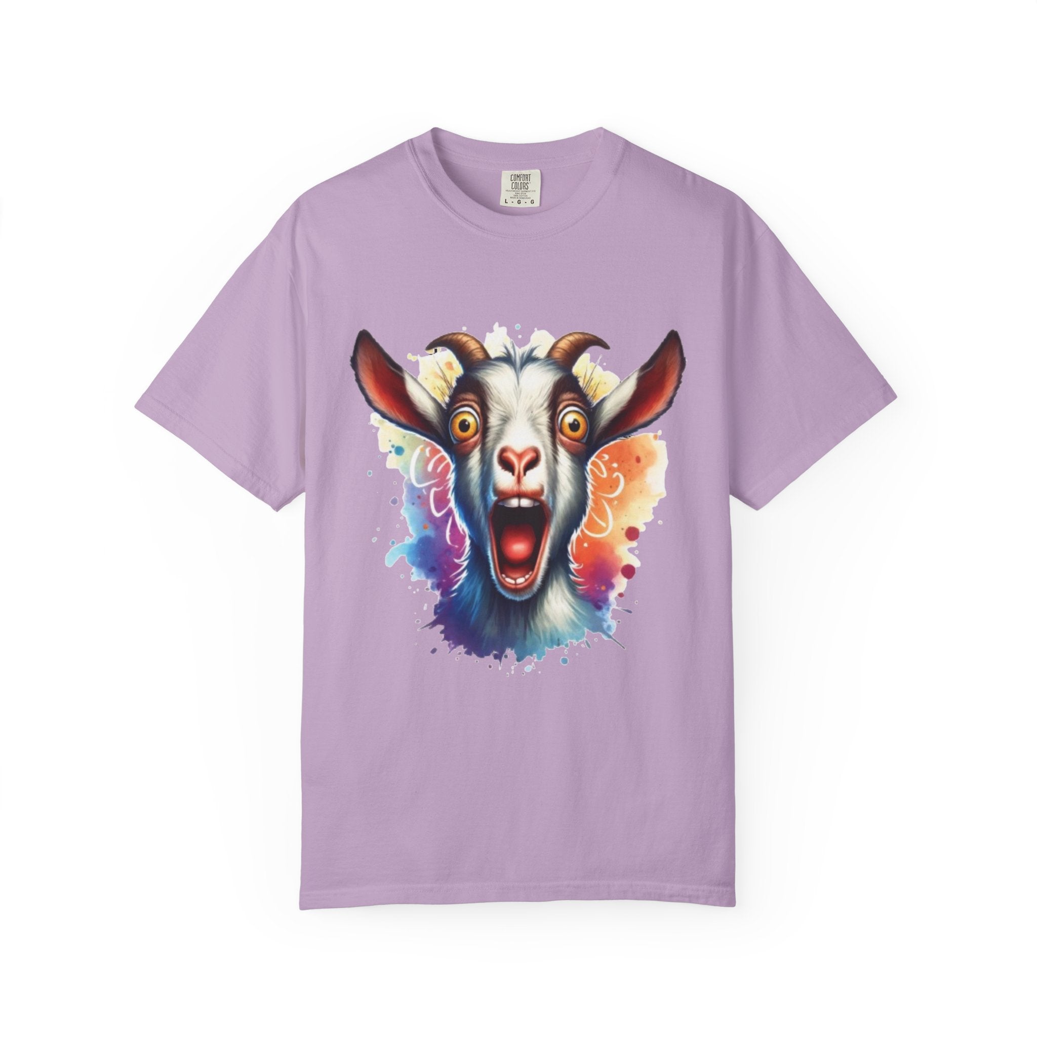 Crazy Goat Cartoon Design – Fun & Whimsical T-Shirt Graphic