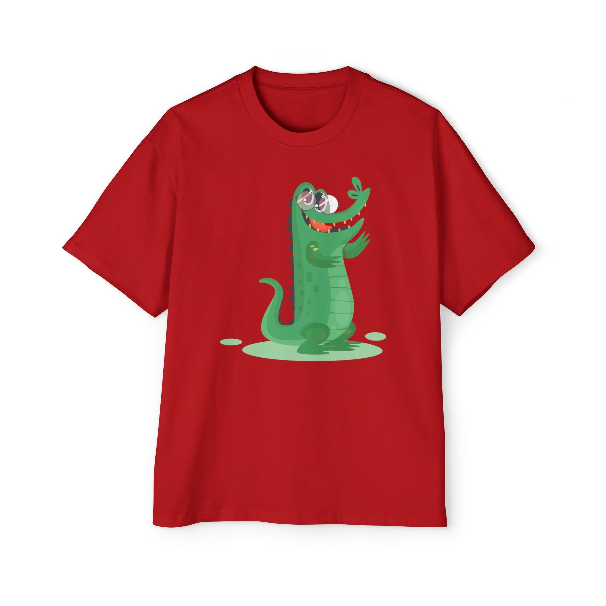 Funny Dancing Crocodile Cartoon T-Shirt – Goofy Reptile Vibes