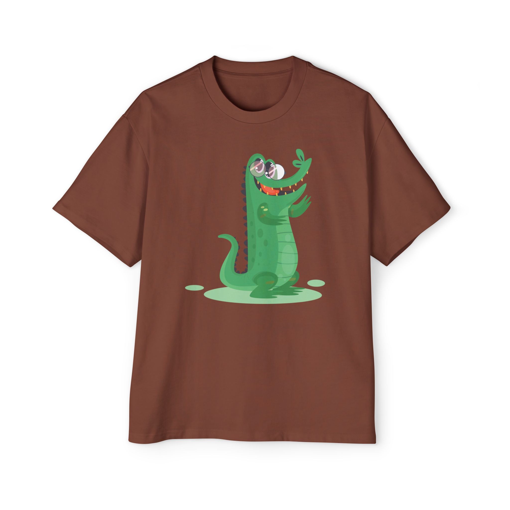 Funny Dancing Crocodile Cartoon T-Shirt – Goofy Reptile Vibes