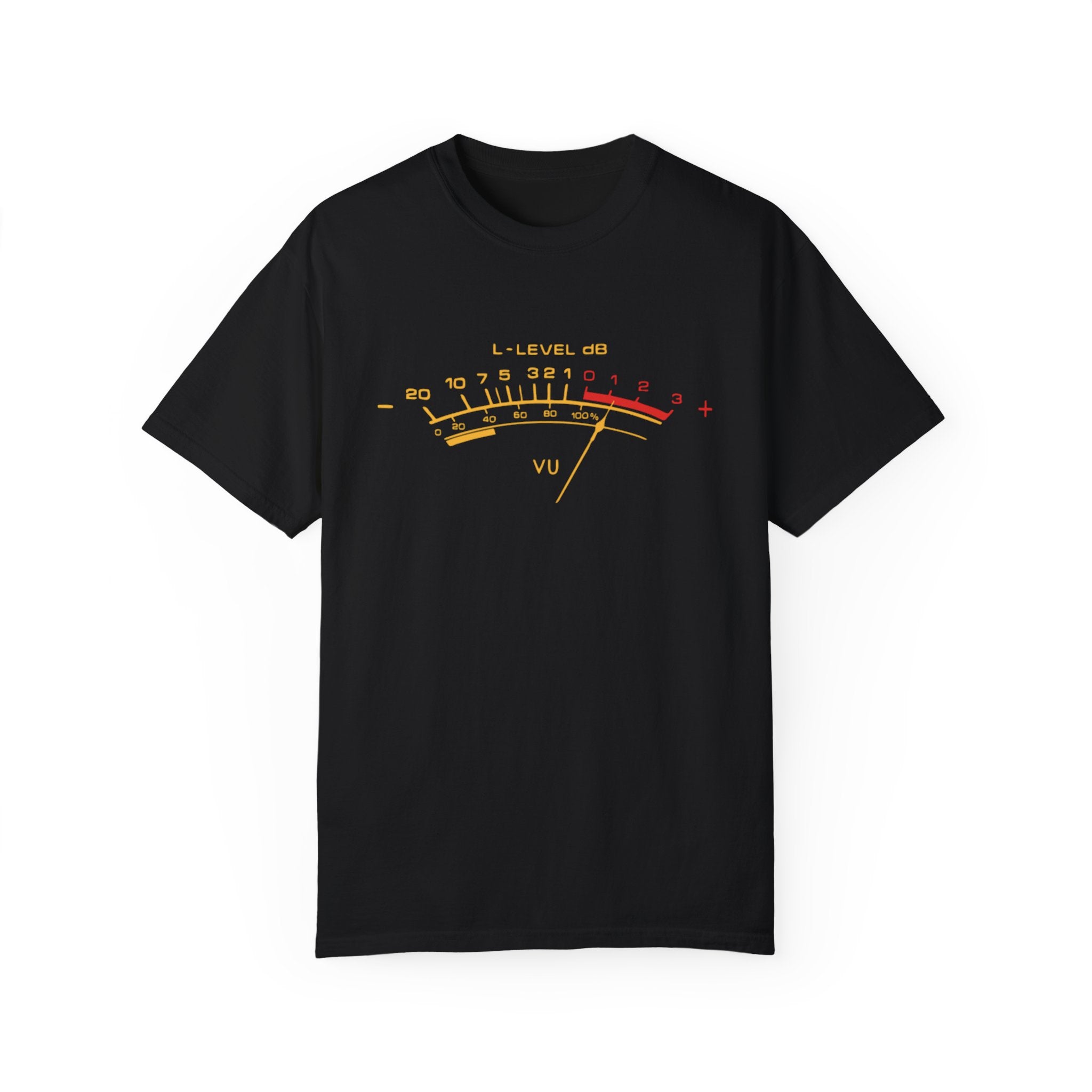 VU Meter T-Shirt – Classic Audio Level Meter Tee for Music & Sound Engineers