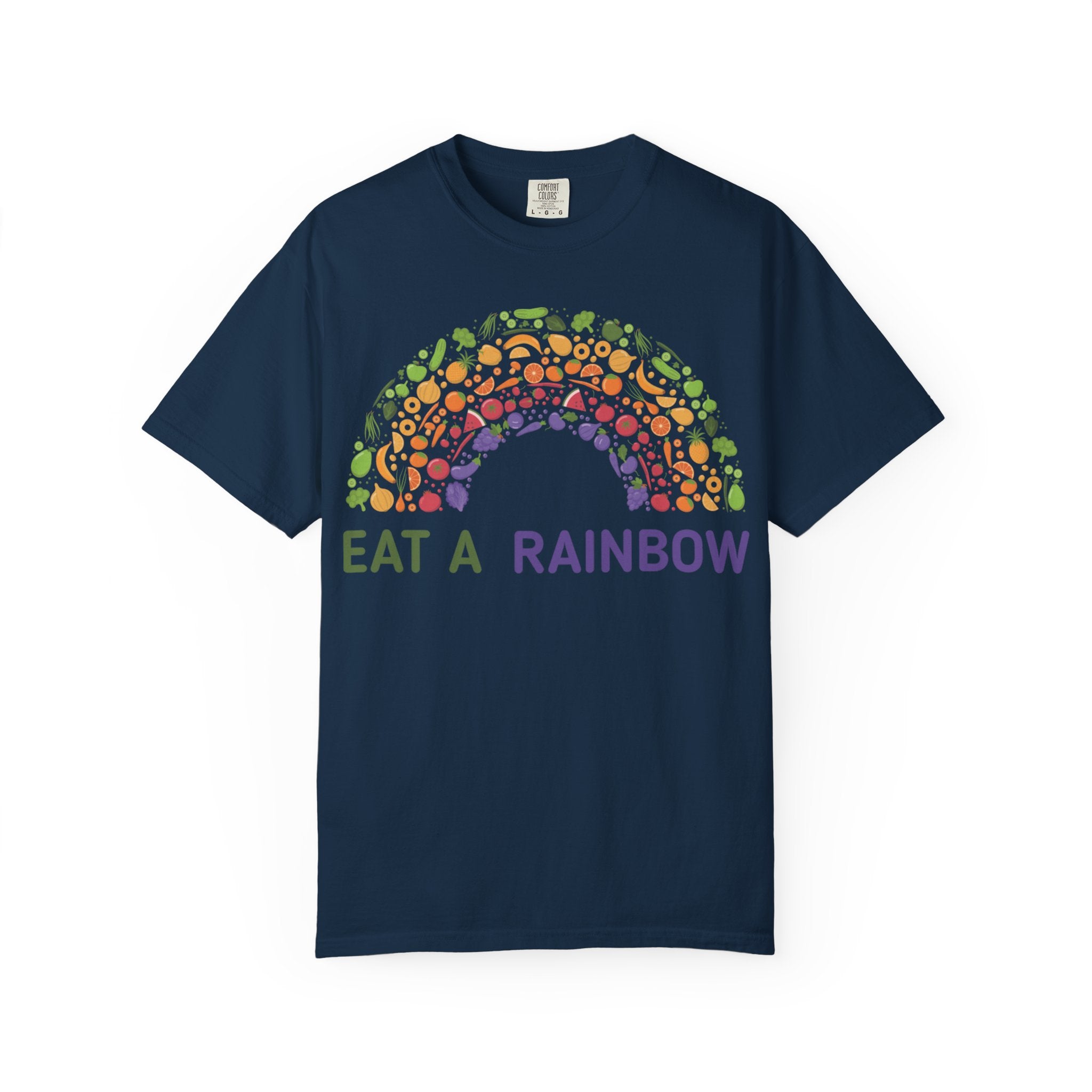 Eat a Rainbow Fruits and Veggies T-Shirt - Healthy Food Tee