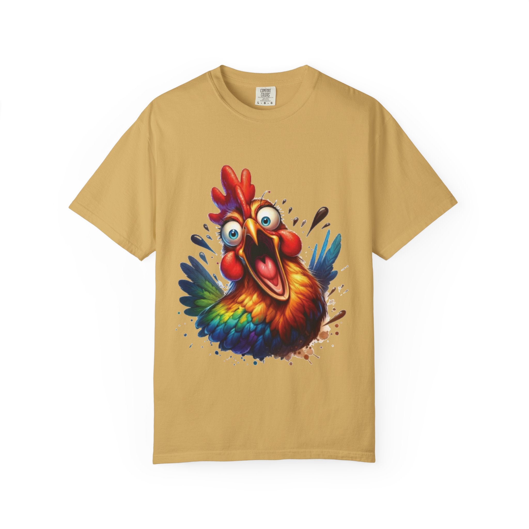 Hilarious Screaming Chicken – Chaotic Poultry Panic Meme T-Shirt