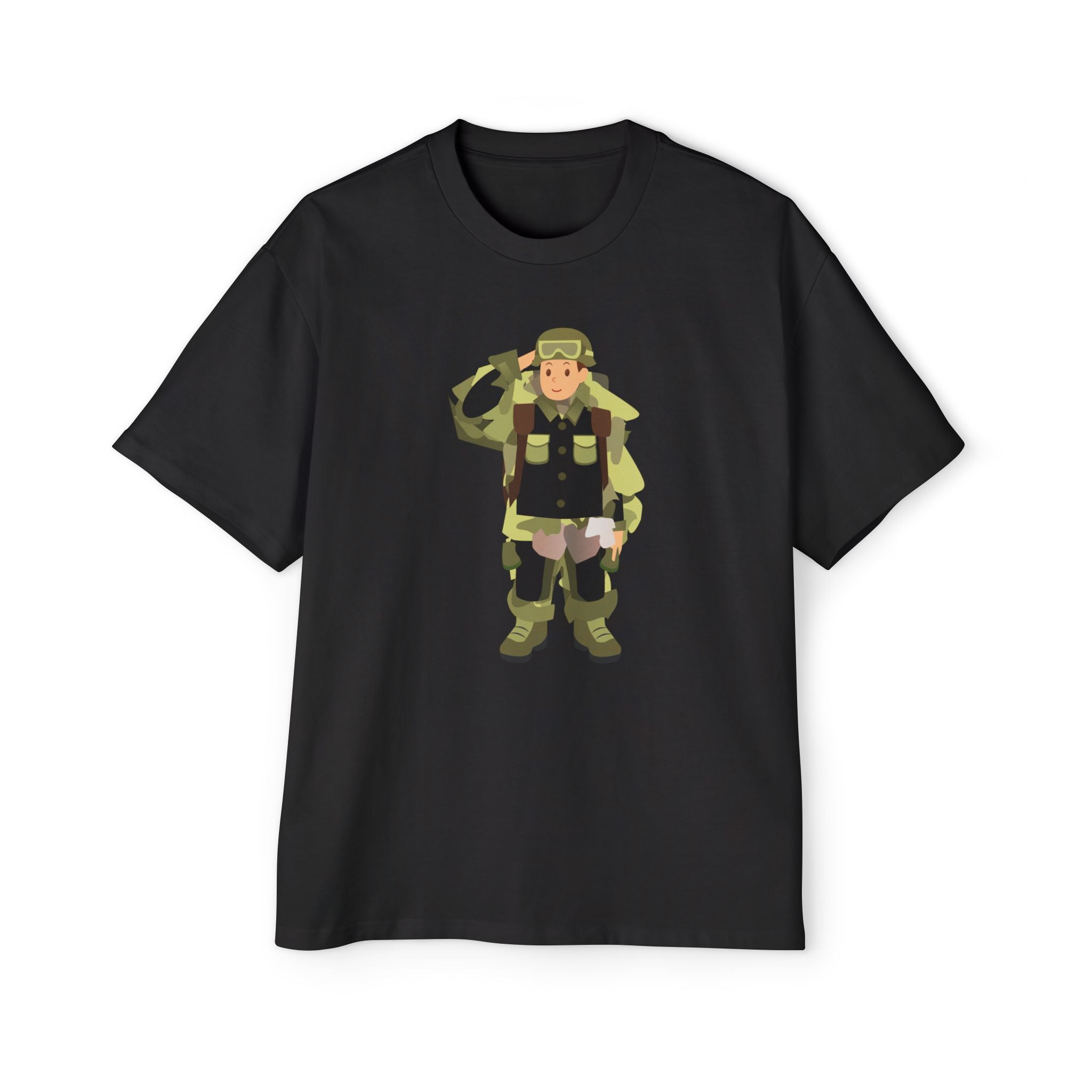 Soldier Cartoon T-Shirt – Cute & Tough Army Vibes