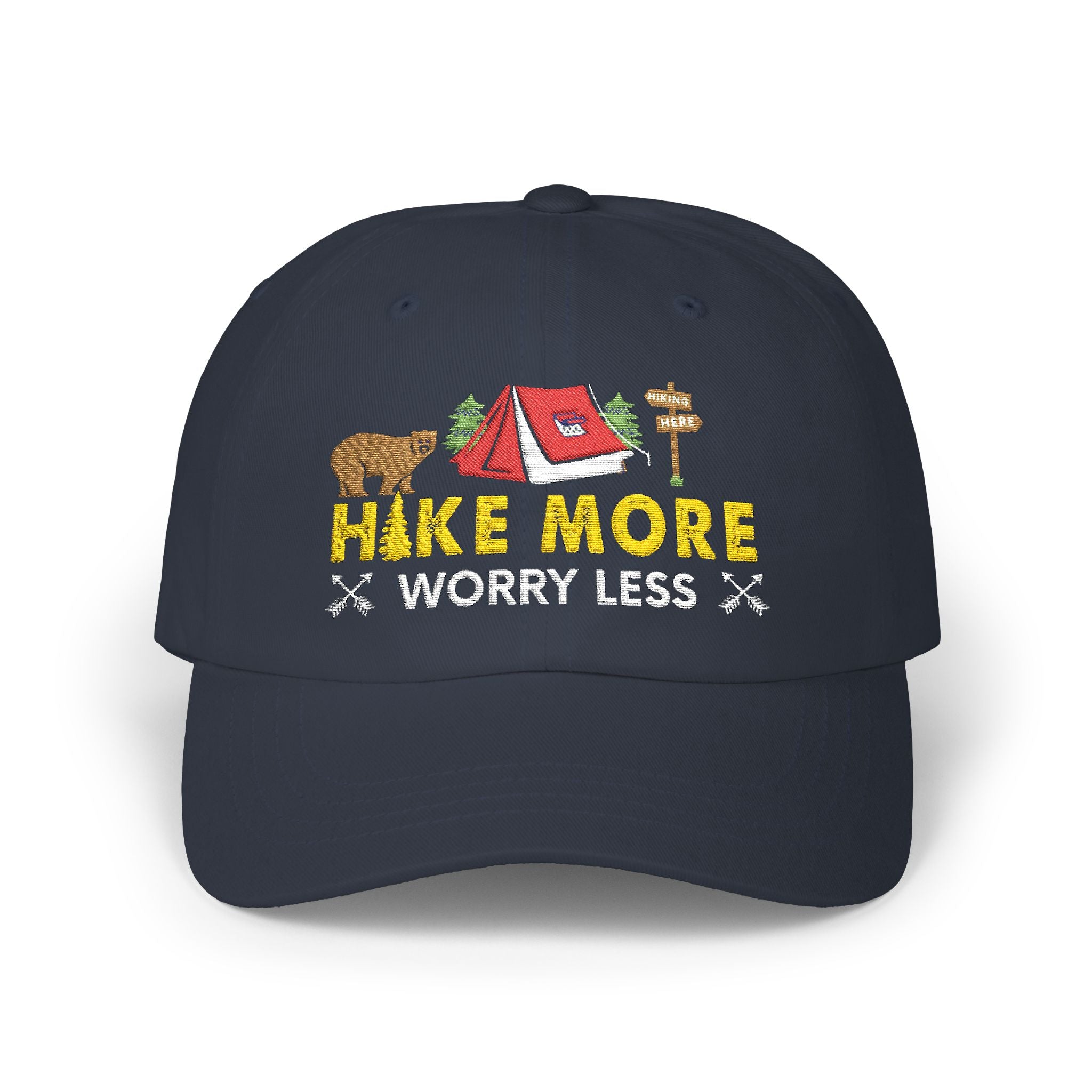 Hike More Worry Less Camping Hat - Outdoor Adventure Cap