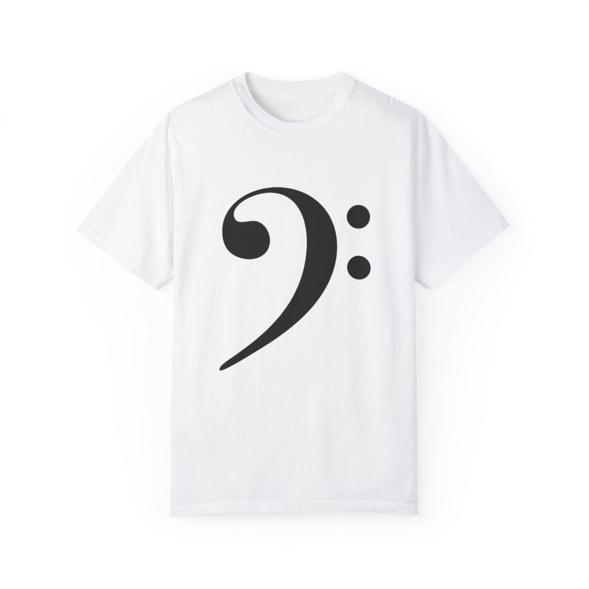 Bass Clef Black T-Shirt – Minimalist Music Note Tee for Musicians