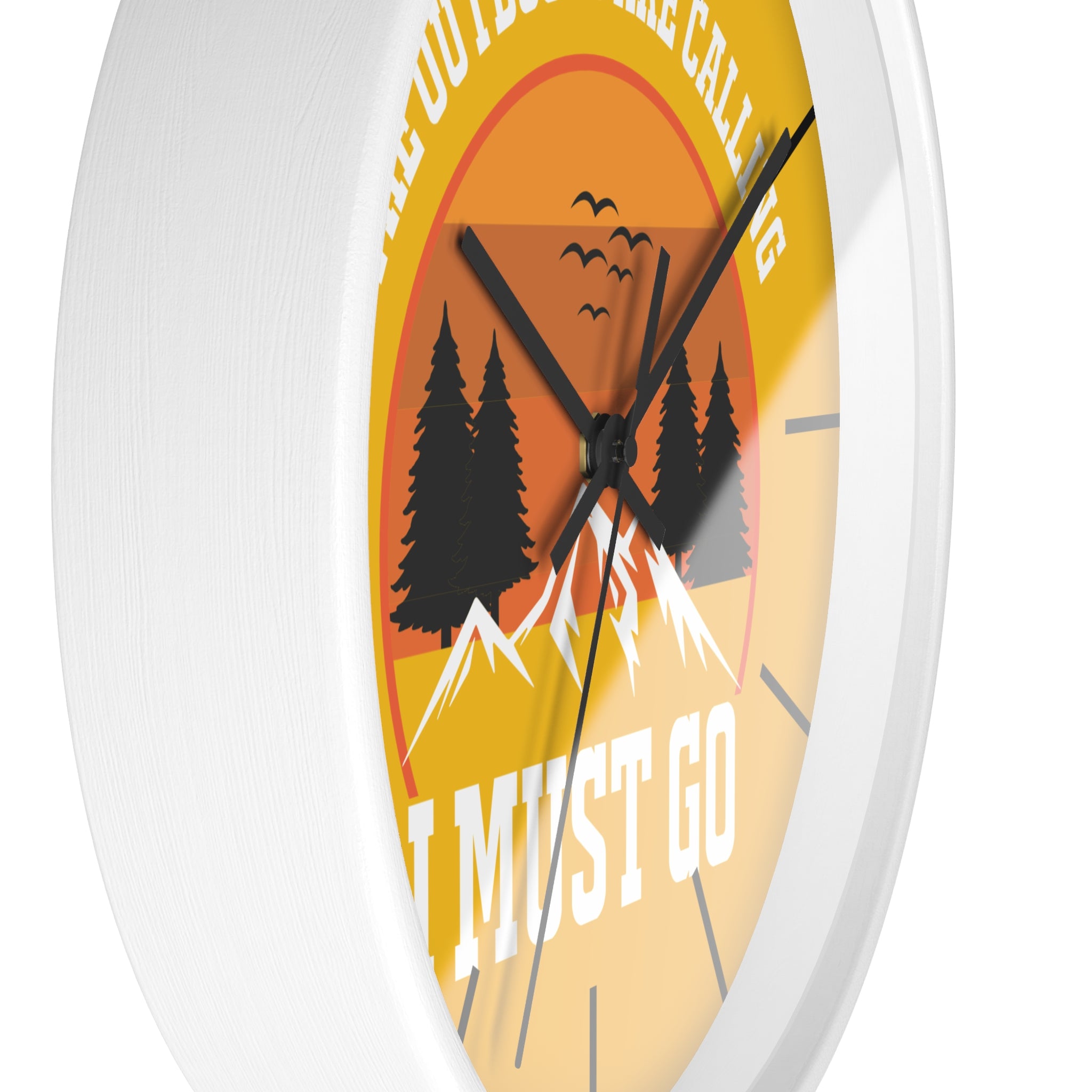 The Outdoors Are Calling I Must Go Wall Clock - Inspiring Nature Scene Decor