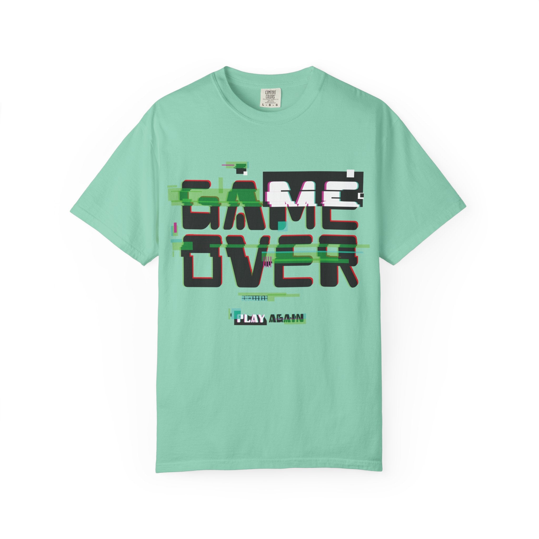 Game Over T-Shirt | Retro Gaming Graphic Tee with Digital Glitch Art