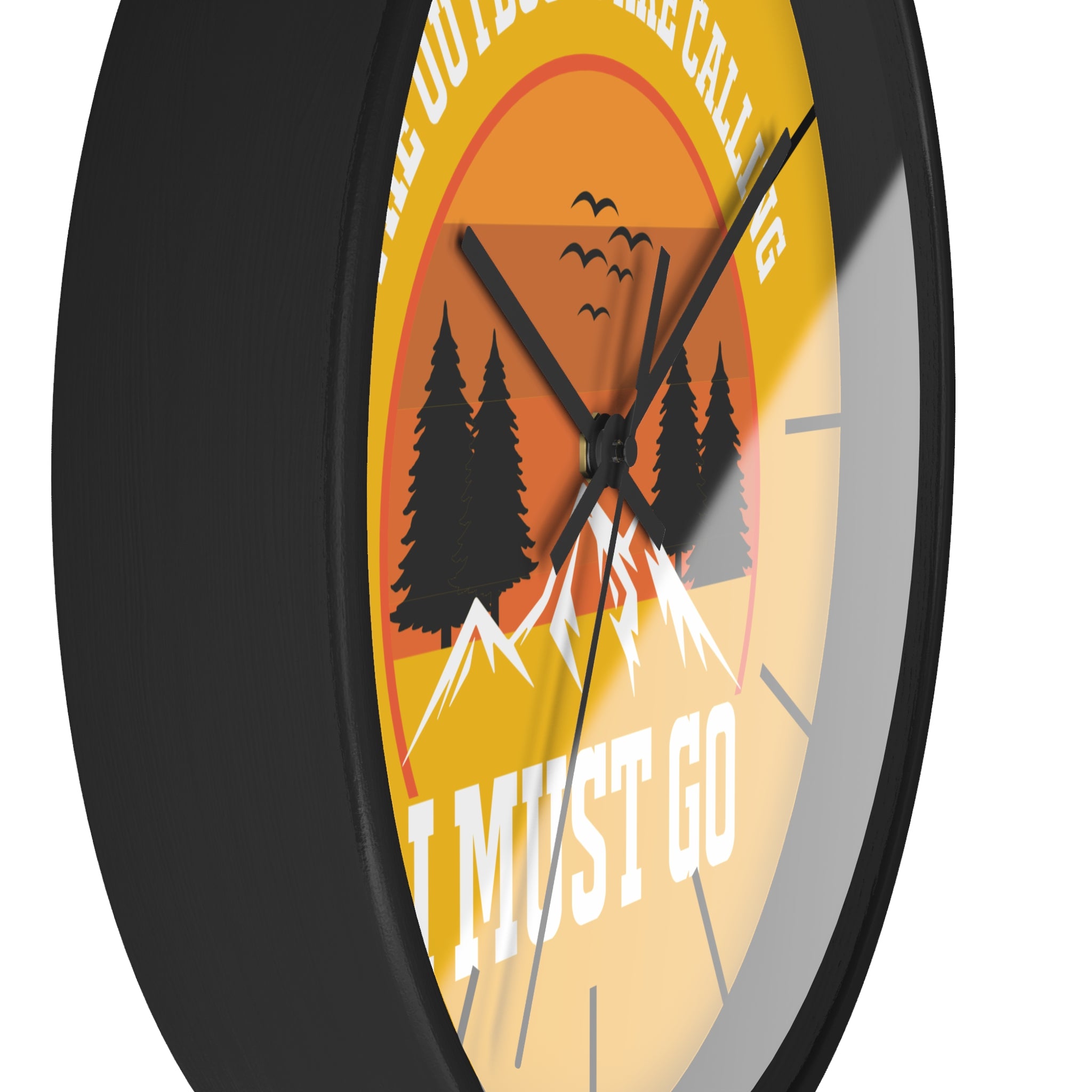 The Outdoors Are Calling I Must Go Wall Clock - Inspiring Nature Scene Decor