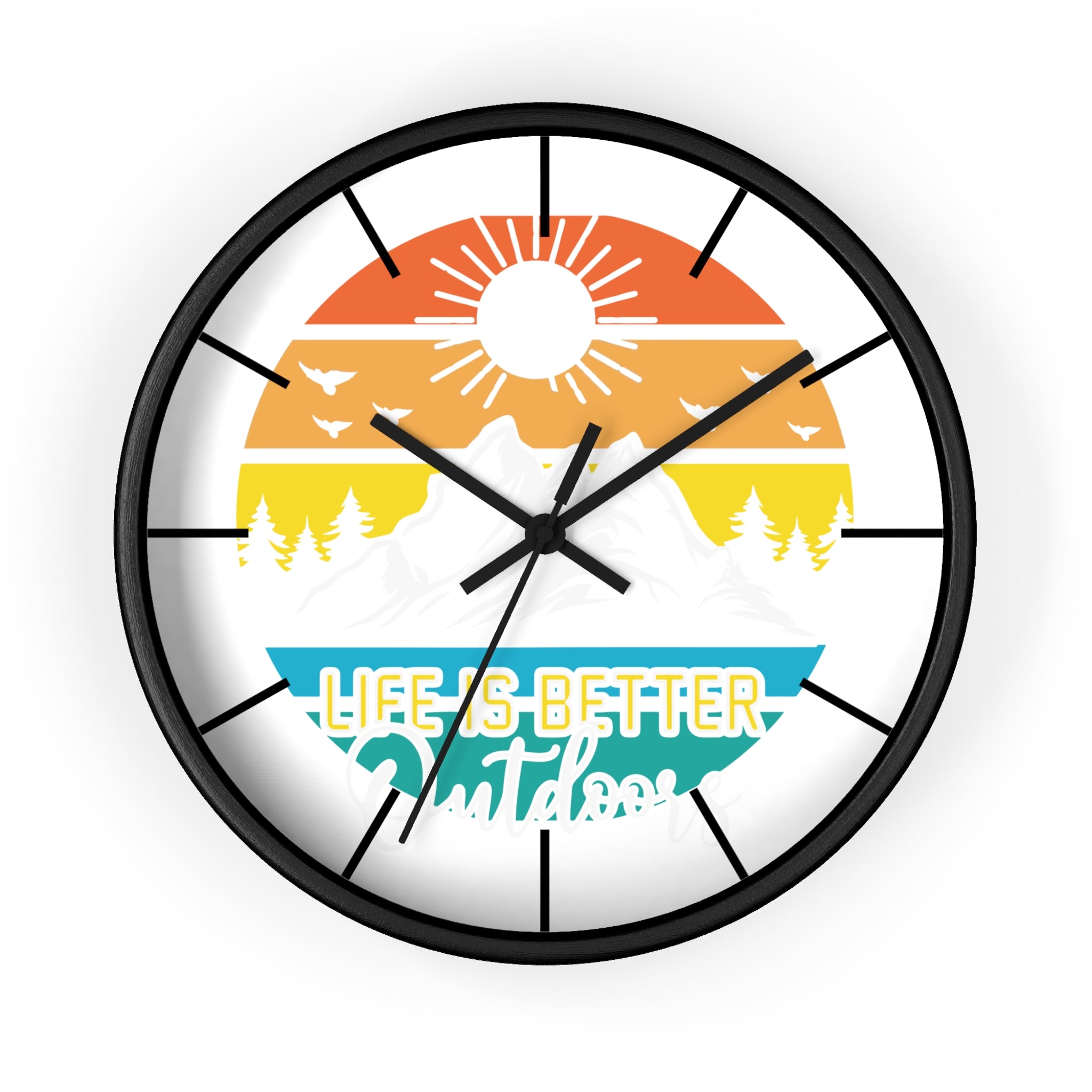 Life is Better Outdoors Wall Clock - Inspirational Home Decor for Nature Lovers