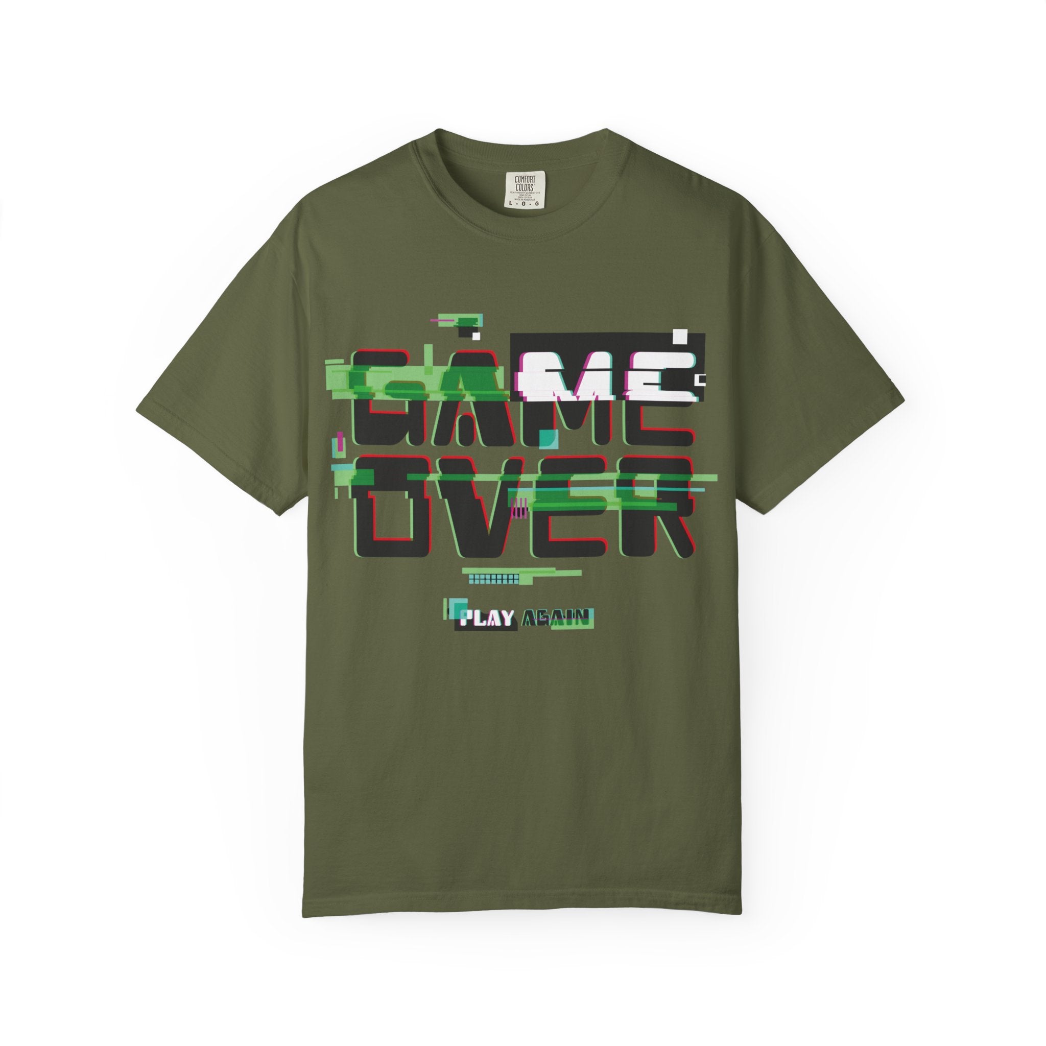 Game Over T-Shirt | Retro Gaming Graphic Tee with Digital Glitch Art