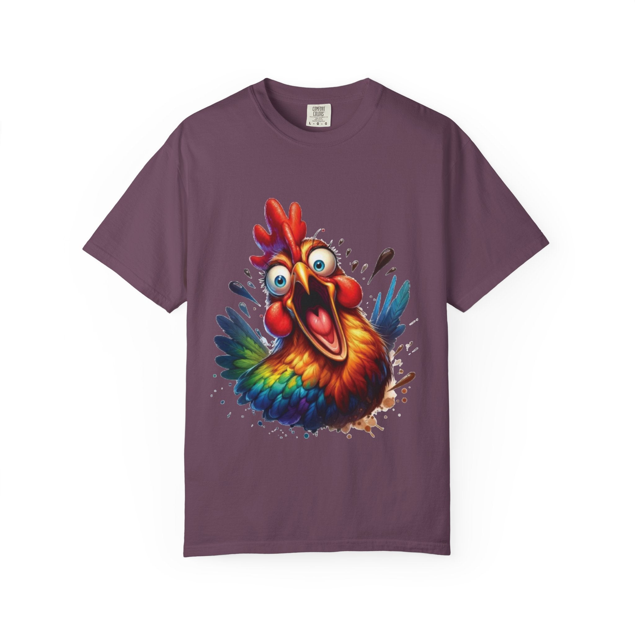Hilarious Screaming Chicken – Chaotic Poultry Panic Meme T-Shirt