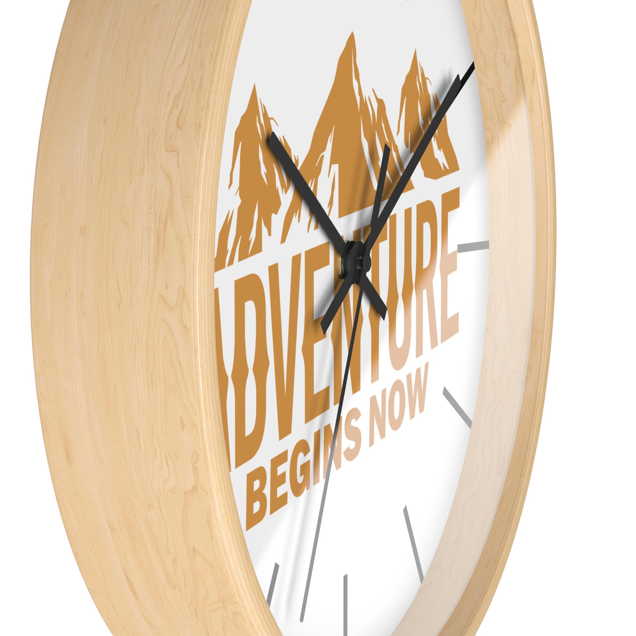 Adventure Begins Now Wall Clock - Inspirational Home Decor for Adventure Lovers
