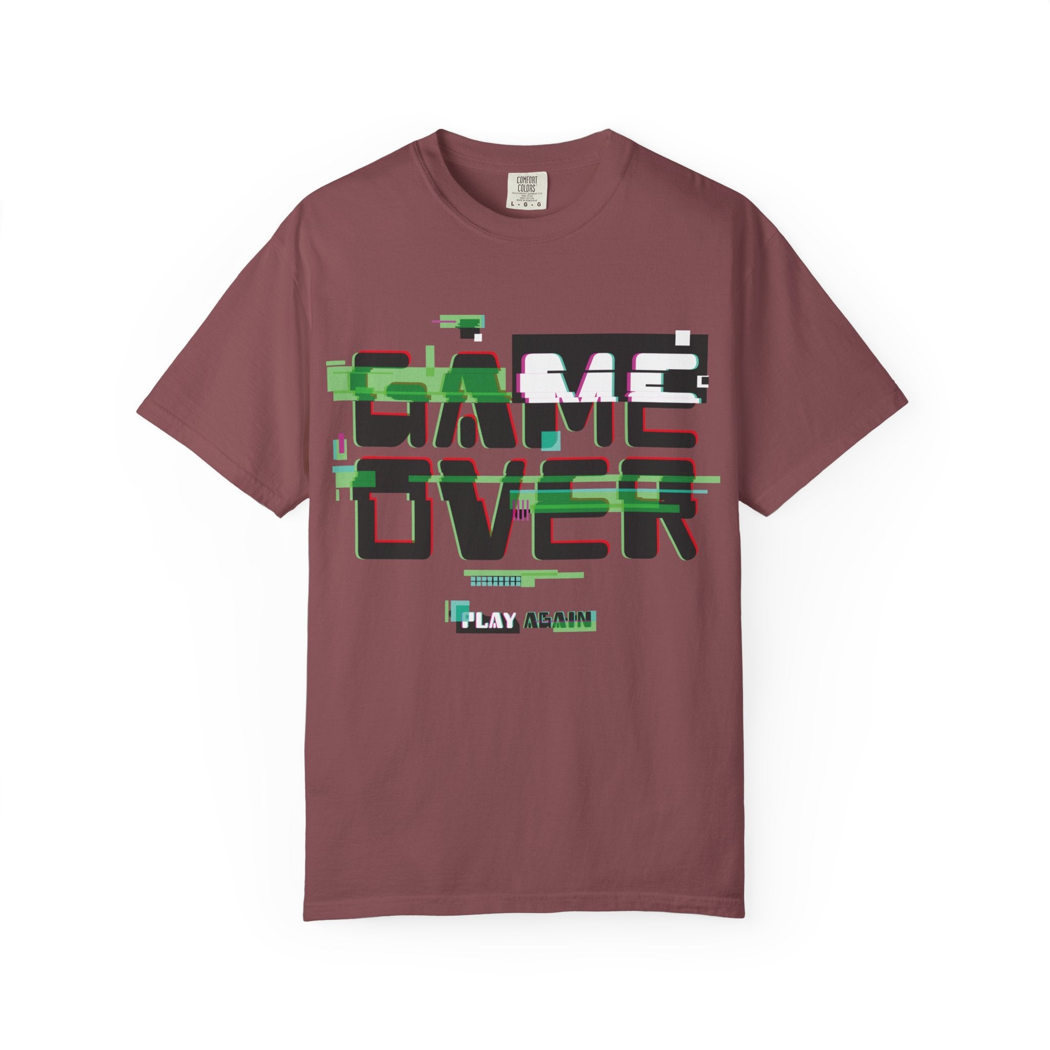 Game Over T-Shirt | Retro Gaming Graphic Tee with Digital Glitch Art