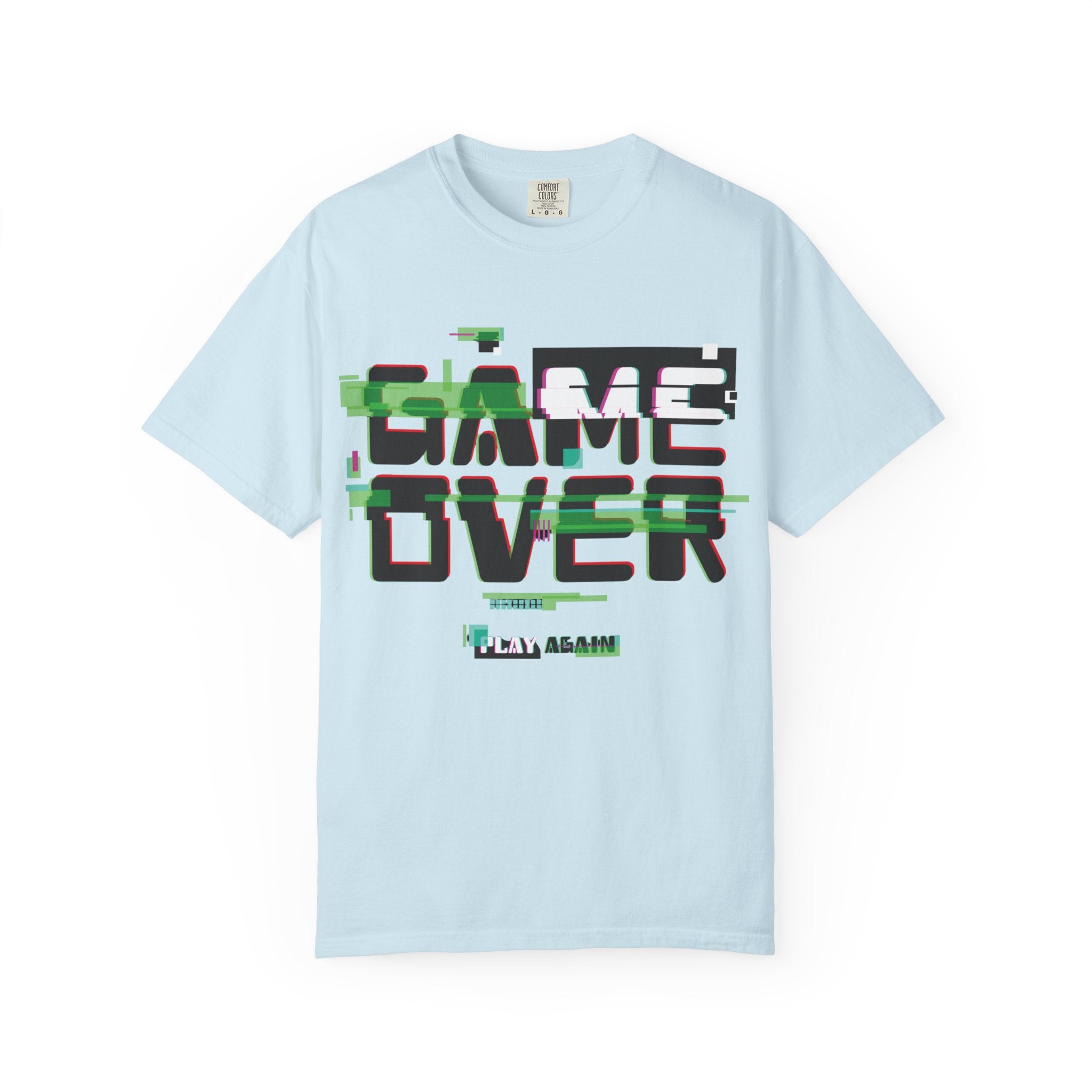 Game Over T-Shirt | Retro Gaming Graphic Tee with Digital Glitch Art
