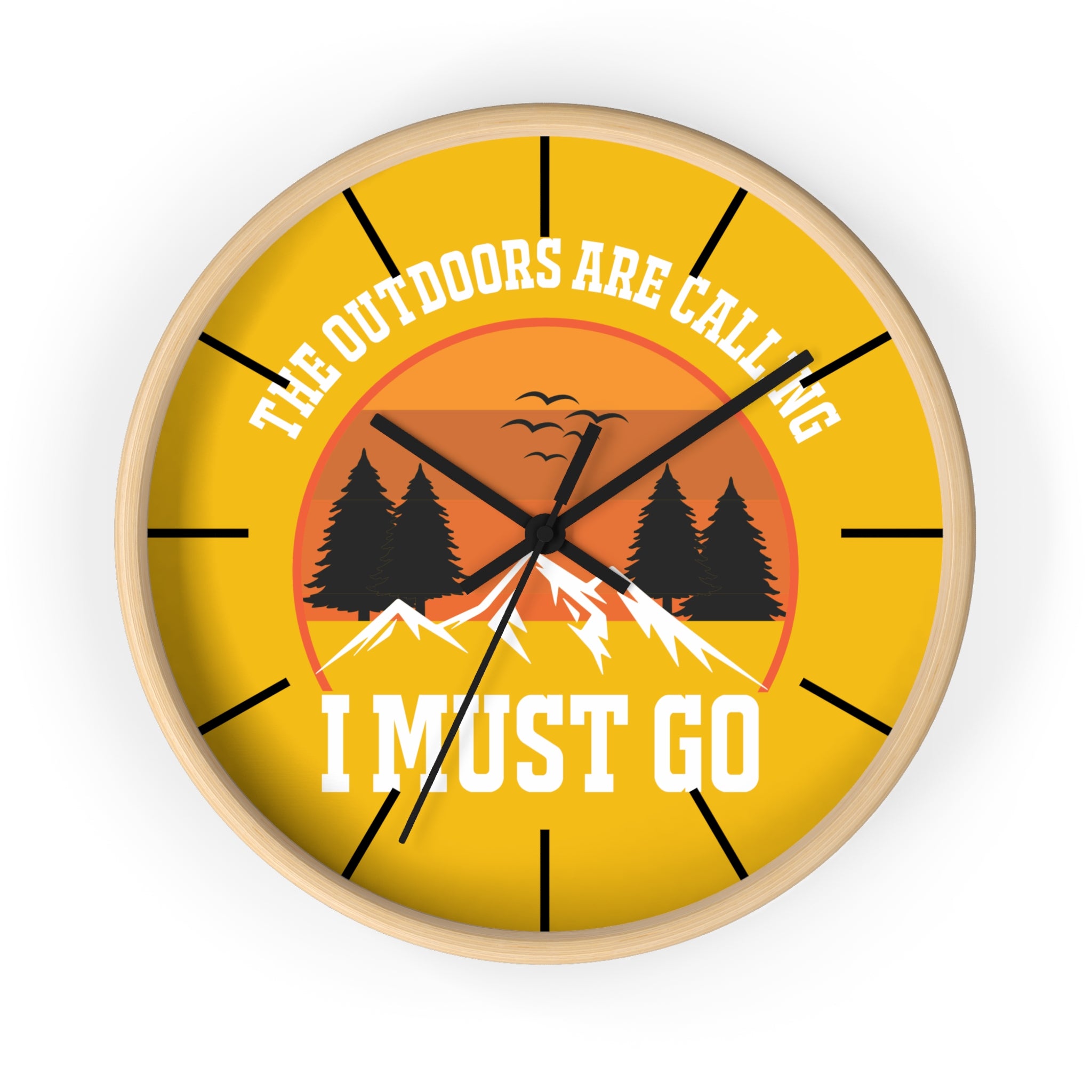 The Outdoors Are Calling I Must Go Wall Clock - Inspiring Nature Scene Decor