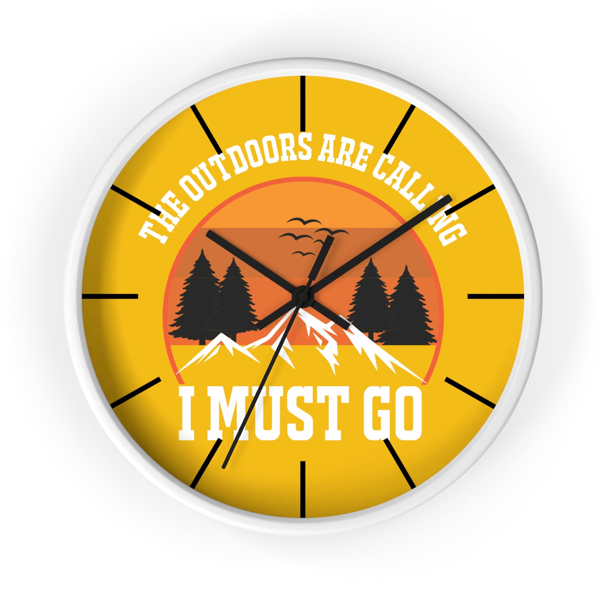 The Outdoors Are Calling I Must Go Wall Clock - Inspiring Nature Scene Decor