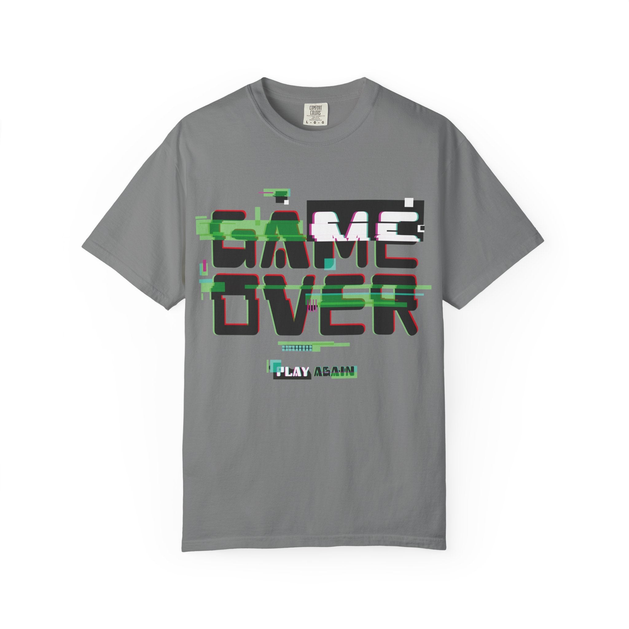 Game Over T-Shirt | Retro Gaming Graphic Tee with Digital Glitch Art