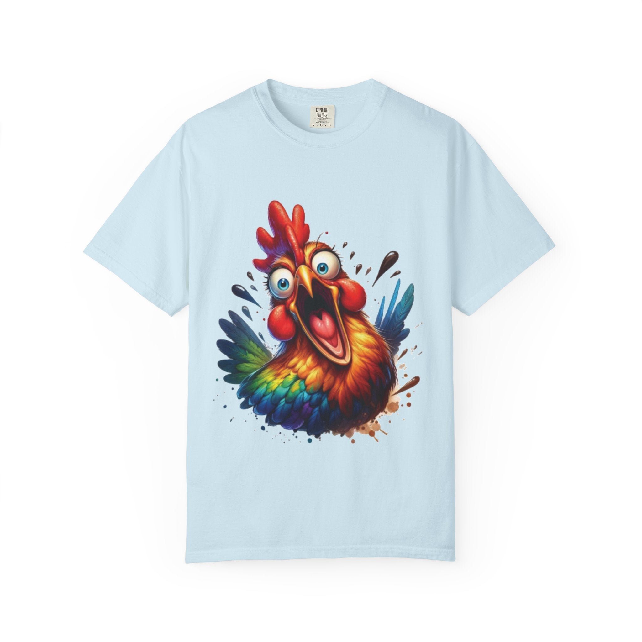 Hilarious Screaming Chicken – Chaotic Poultry Panic Meme T-Shirt