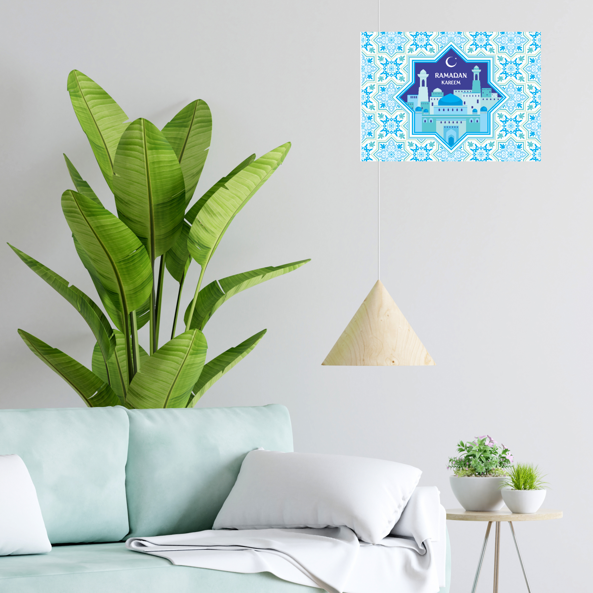 Ramadan Kareem Ceramic Tile – Blue Theme Luxury Islamic Home Décor