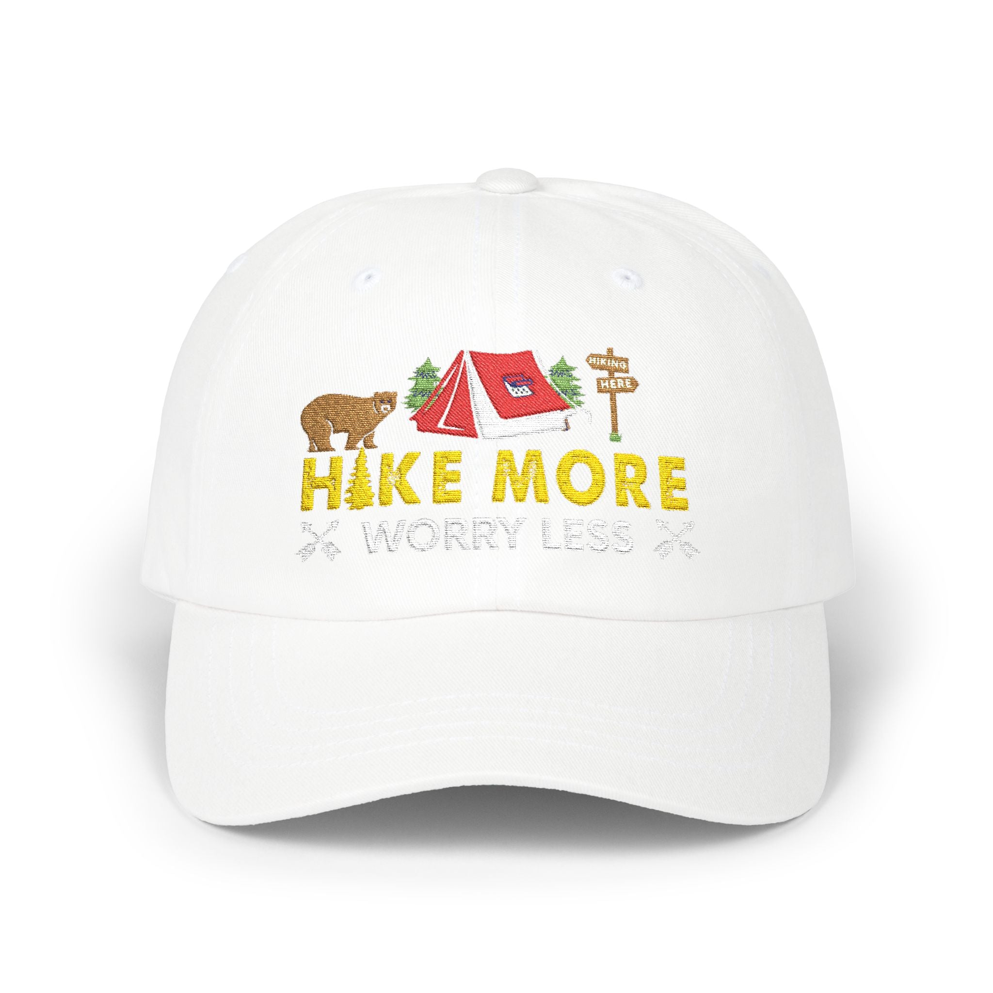 Hike More Worry Less Camping Hat - Outdoor Adventure Cap