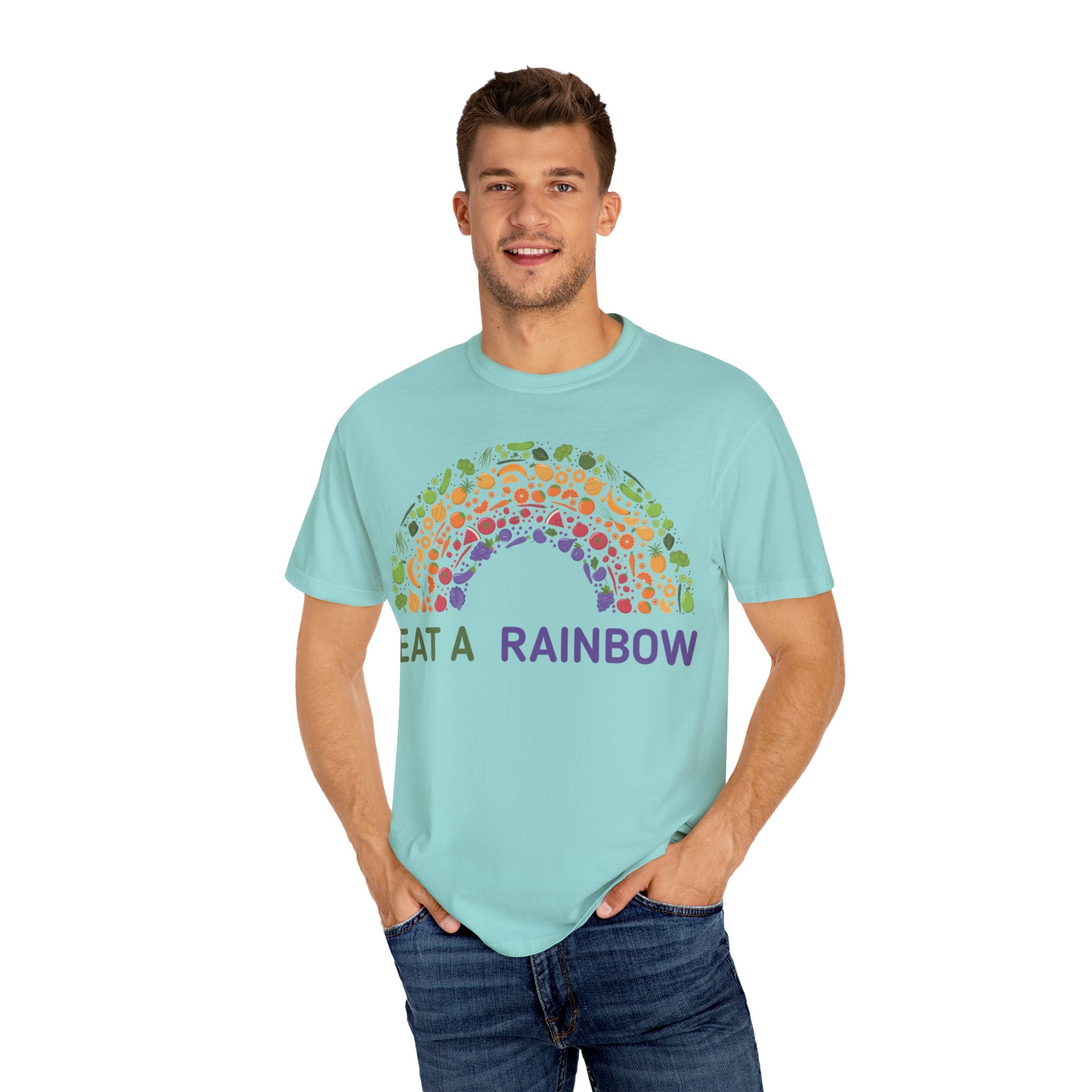 Eat a Rainbow Fruits and Veggies T-Shirt - Healthy Food Tee